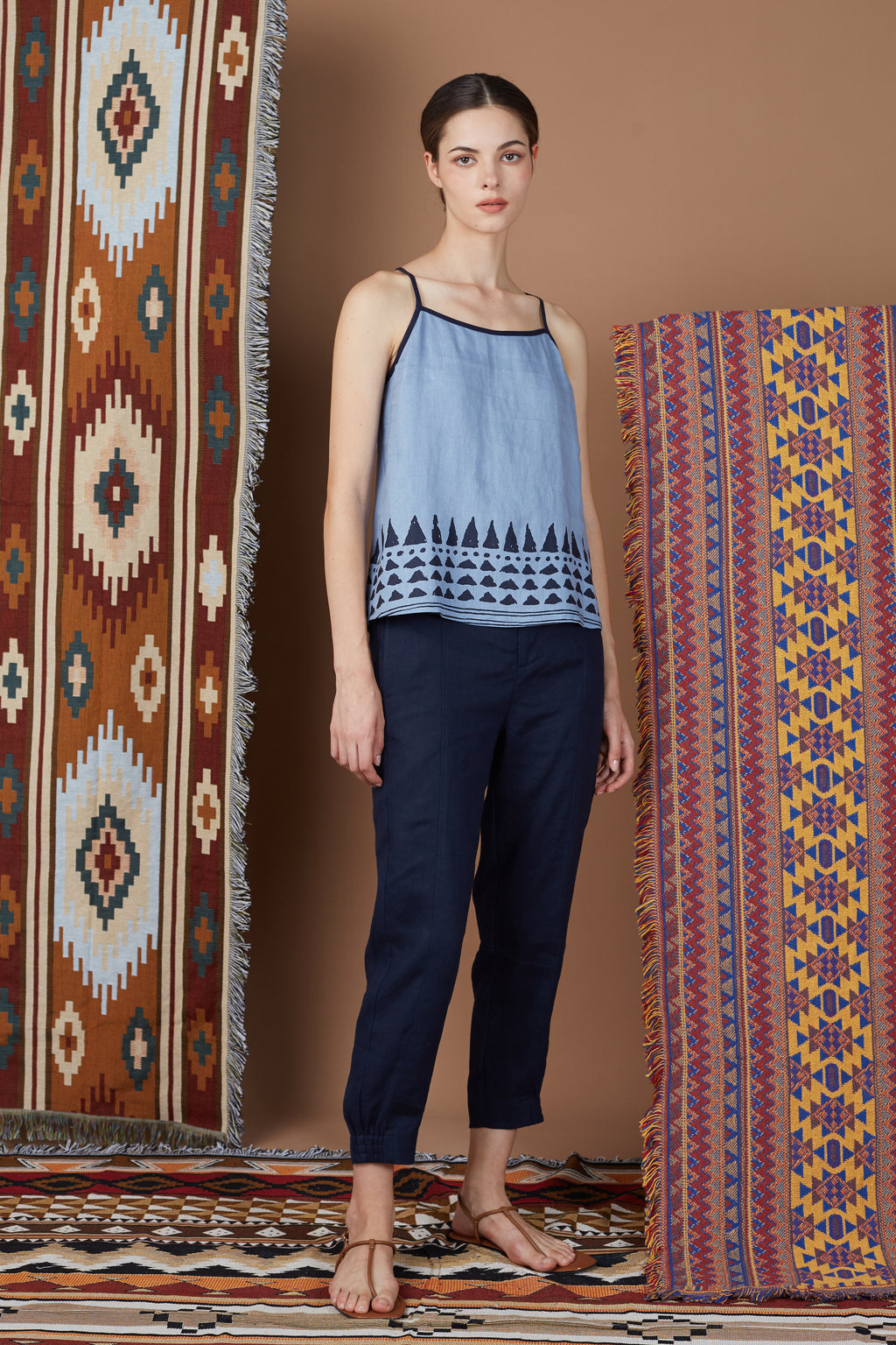 Linen Spaghetti Strap Top