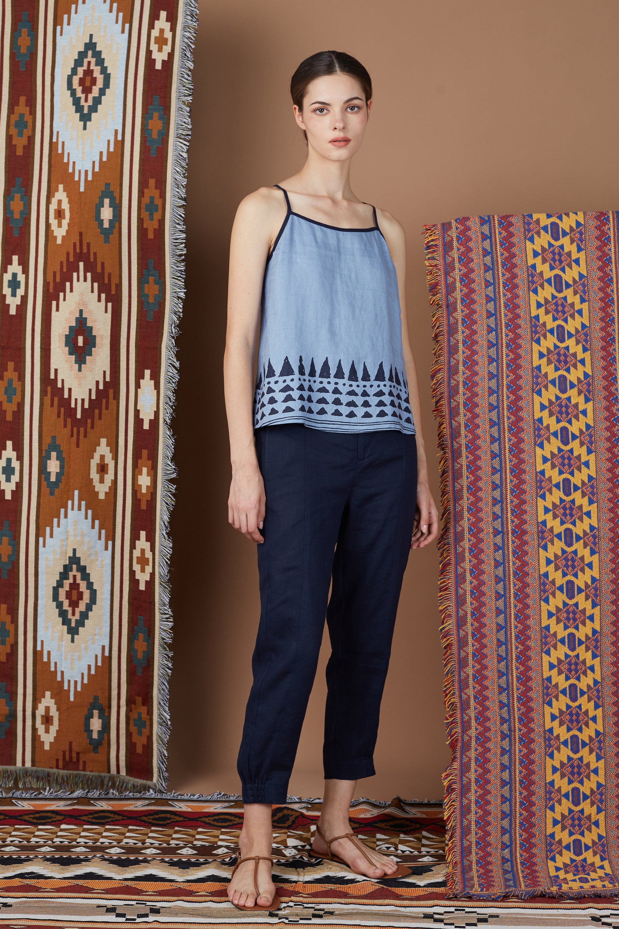 Linen Spaghetti Strap Top