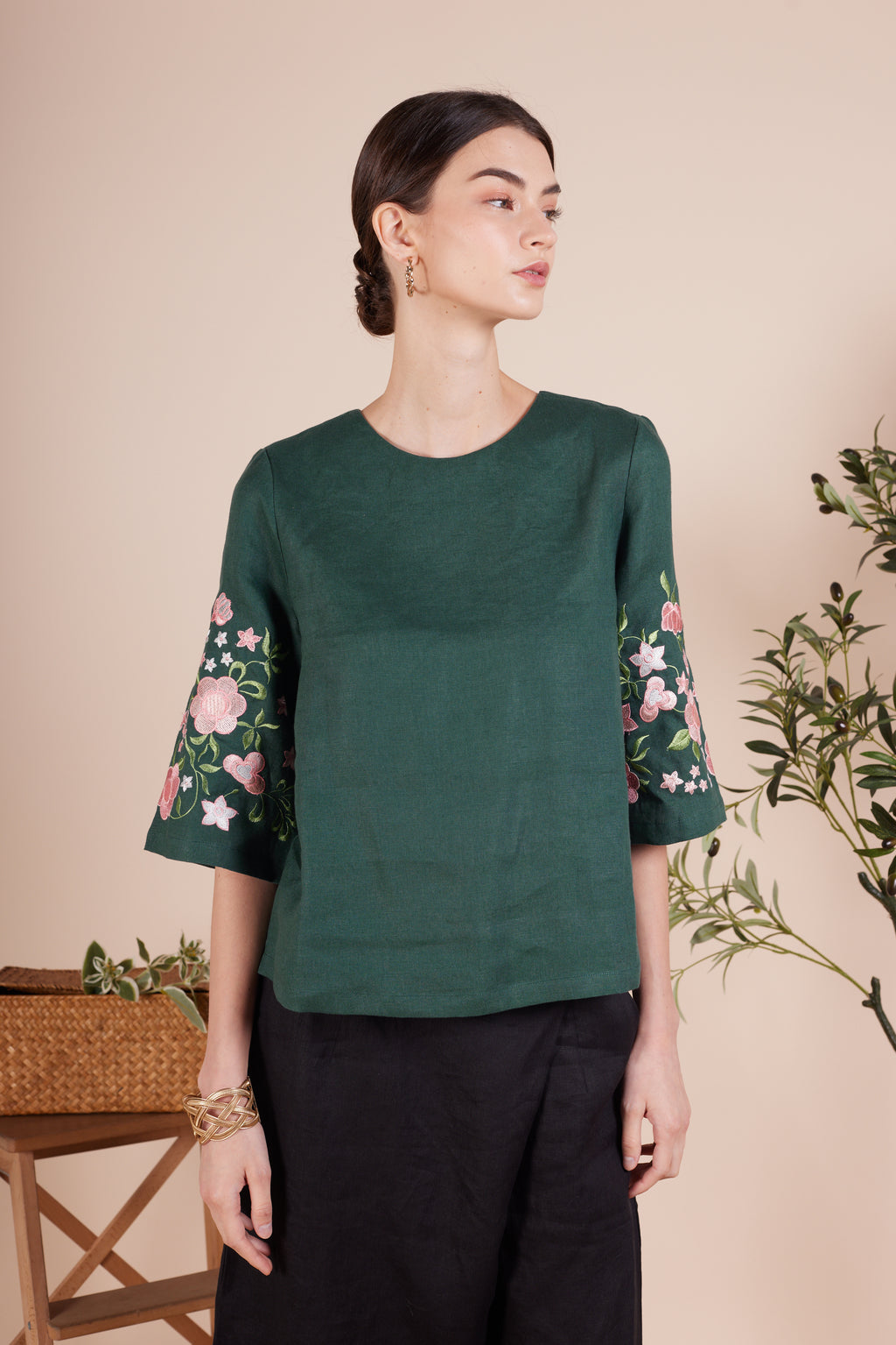 Layla Embroidery Flower Blouse