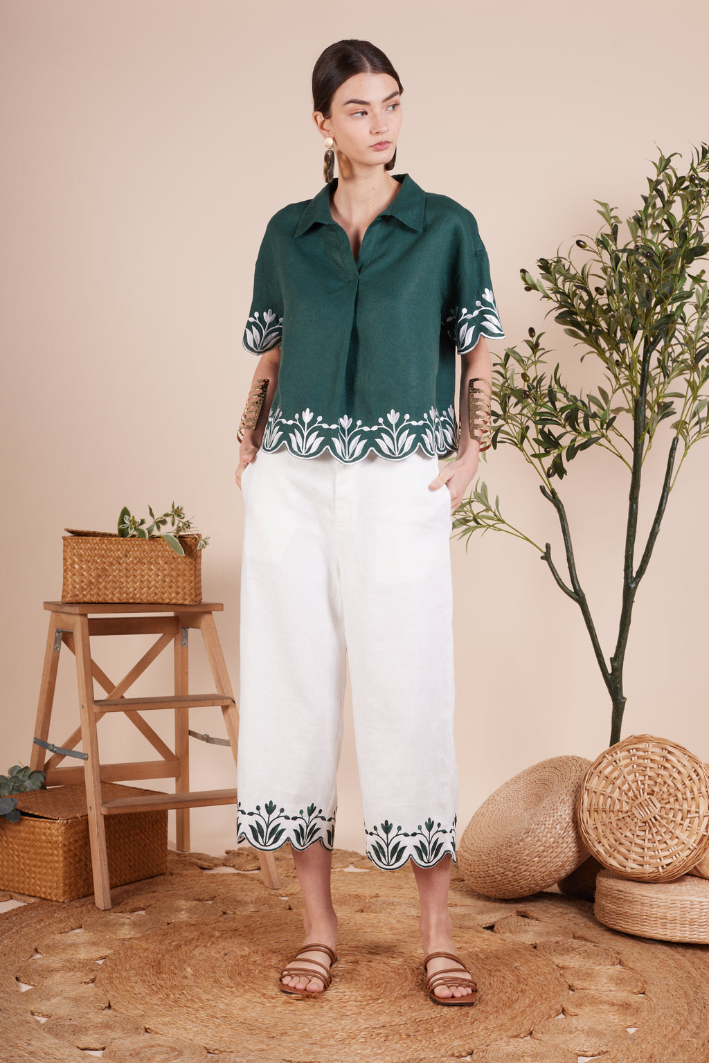 Cecilia Embroidery Flower Blouse