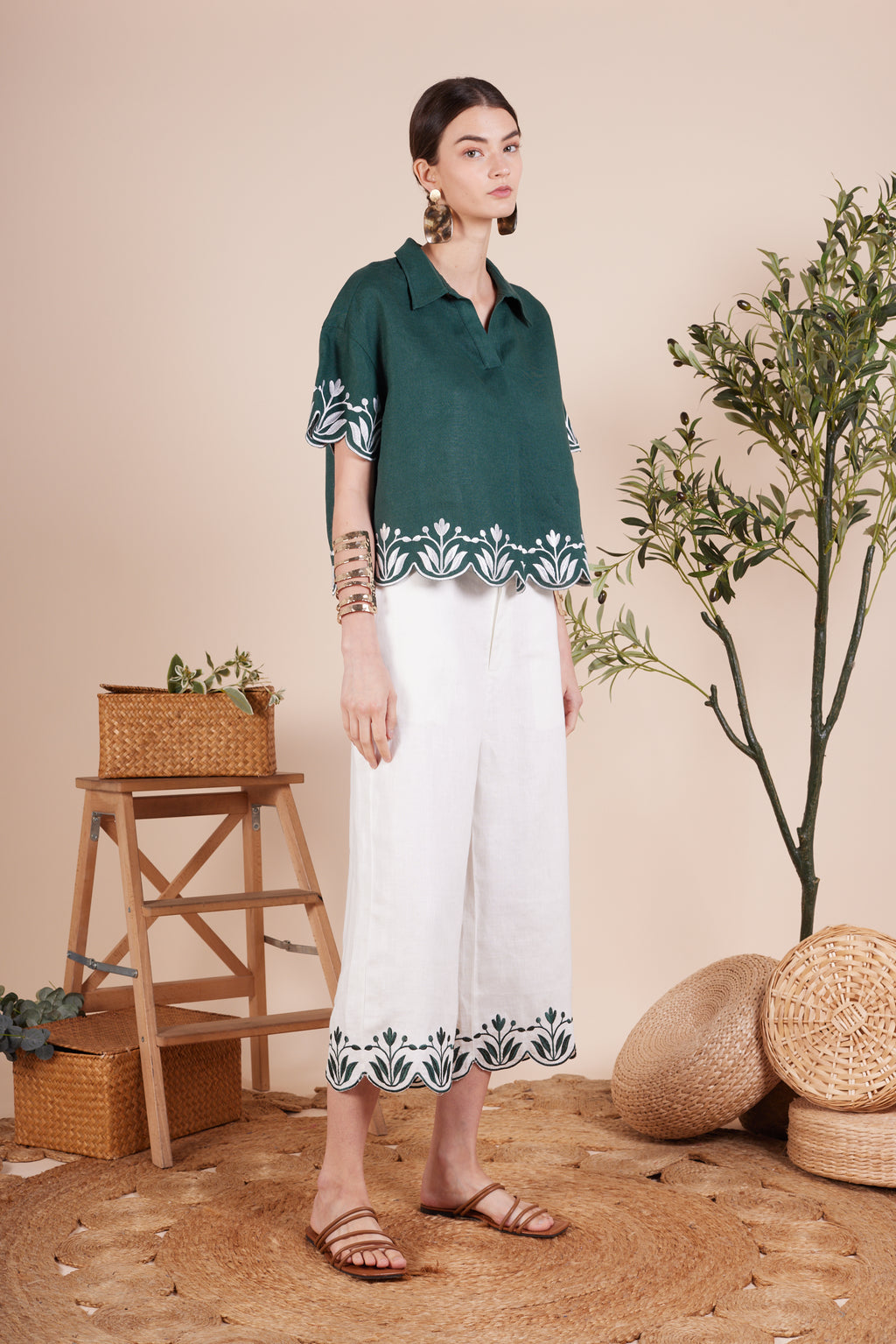 Cecilia Embroidery Flower Blouse