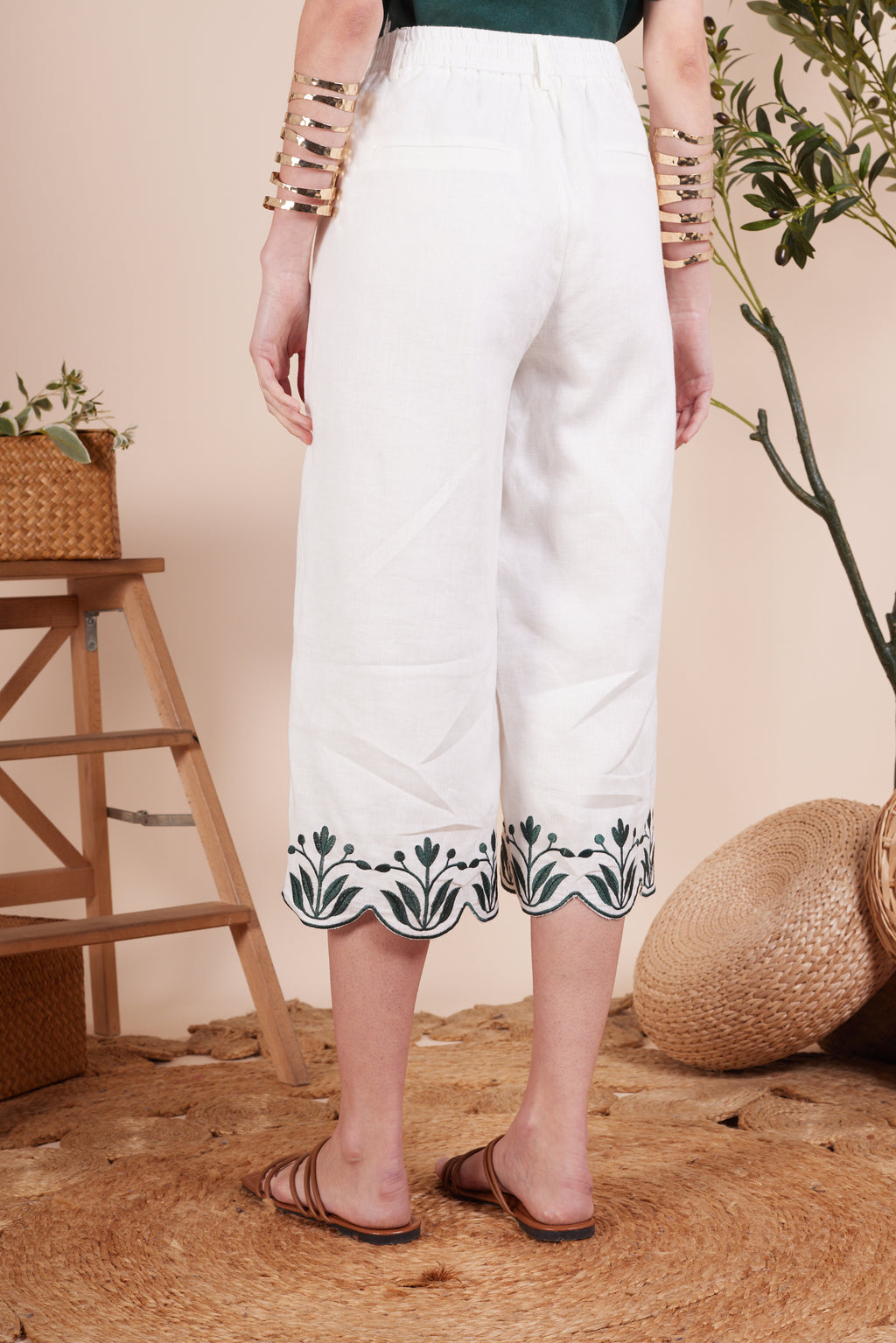 Cecilia Embroidery Flower Trousers