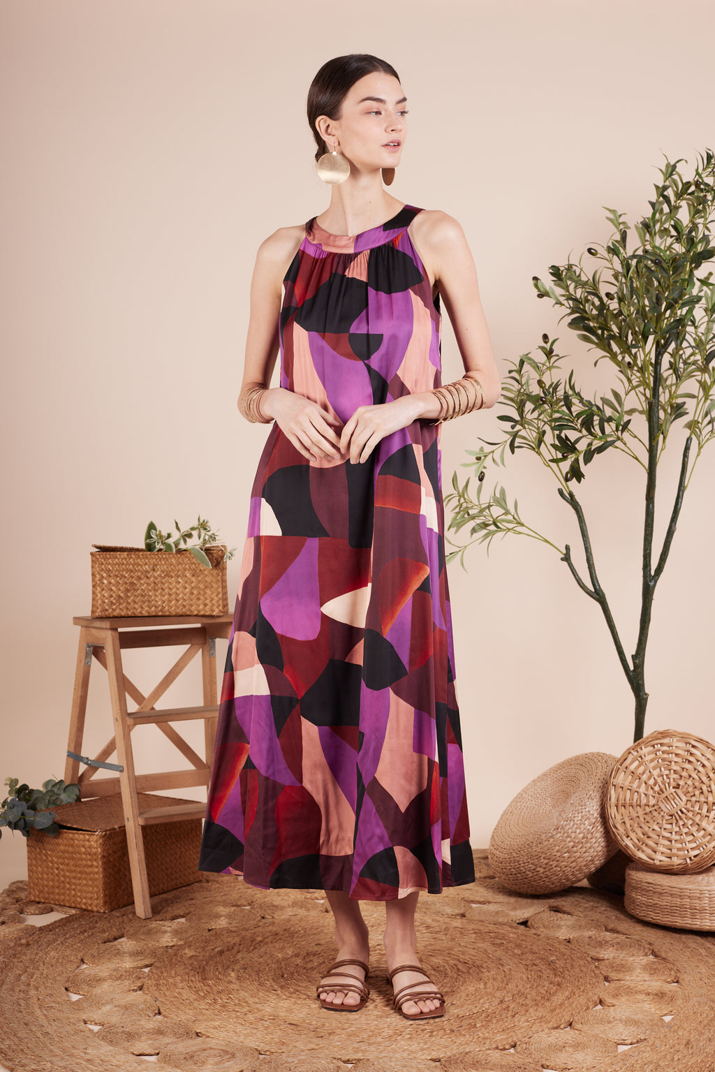 Sunniva Halterneck Printed Dress