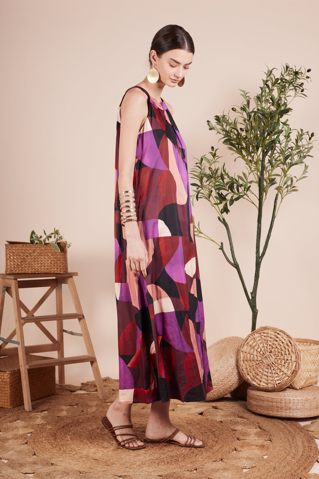 Sunniva Halterneck Printed Dress