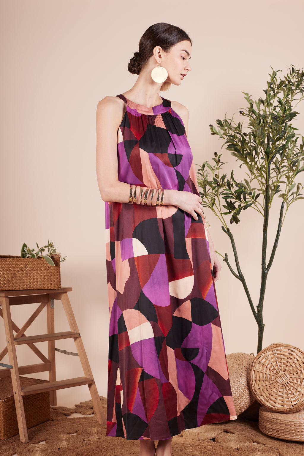 Sunniva Halterneck Printed Dress