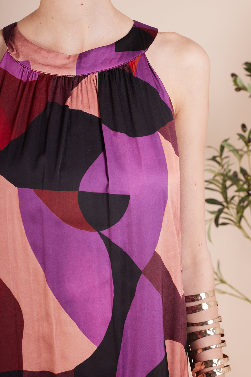 Sunniva Halterneck Printed Dress