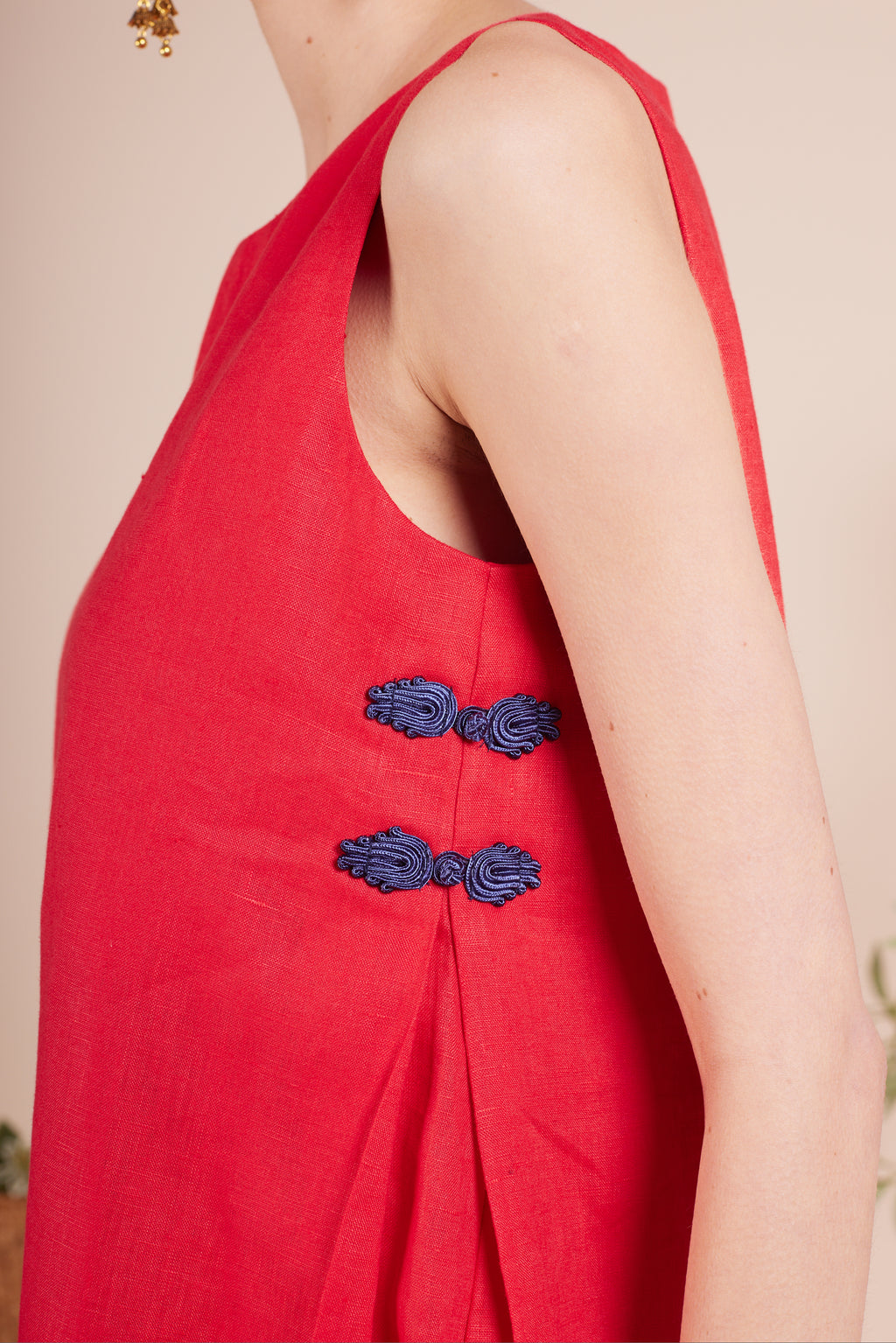 Ellie Side Pleat Linen Dress