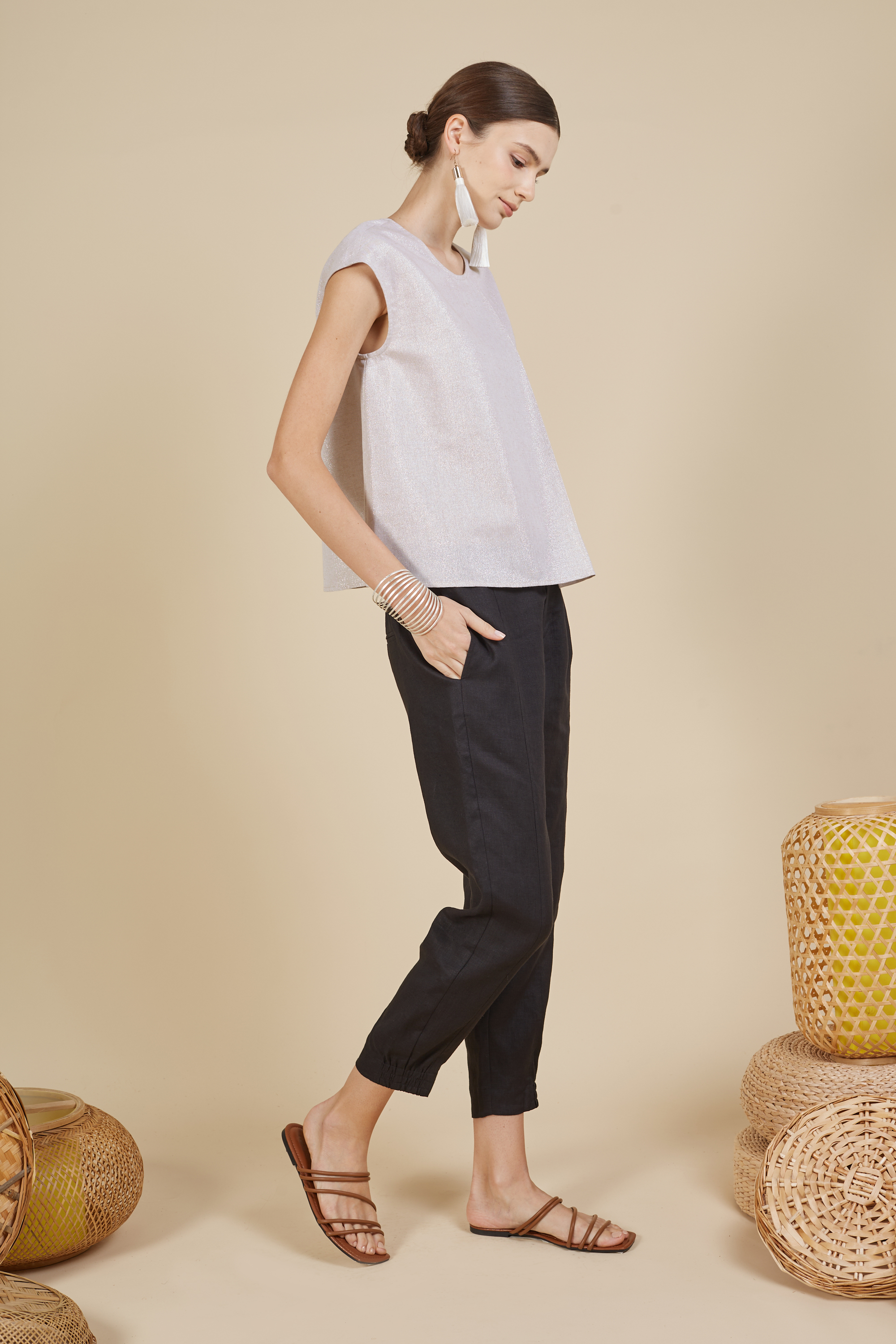 KYLE ELASTIC HEM TAPERED PANTS