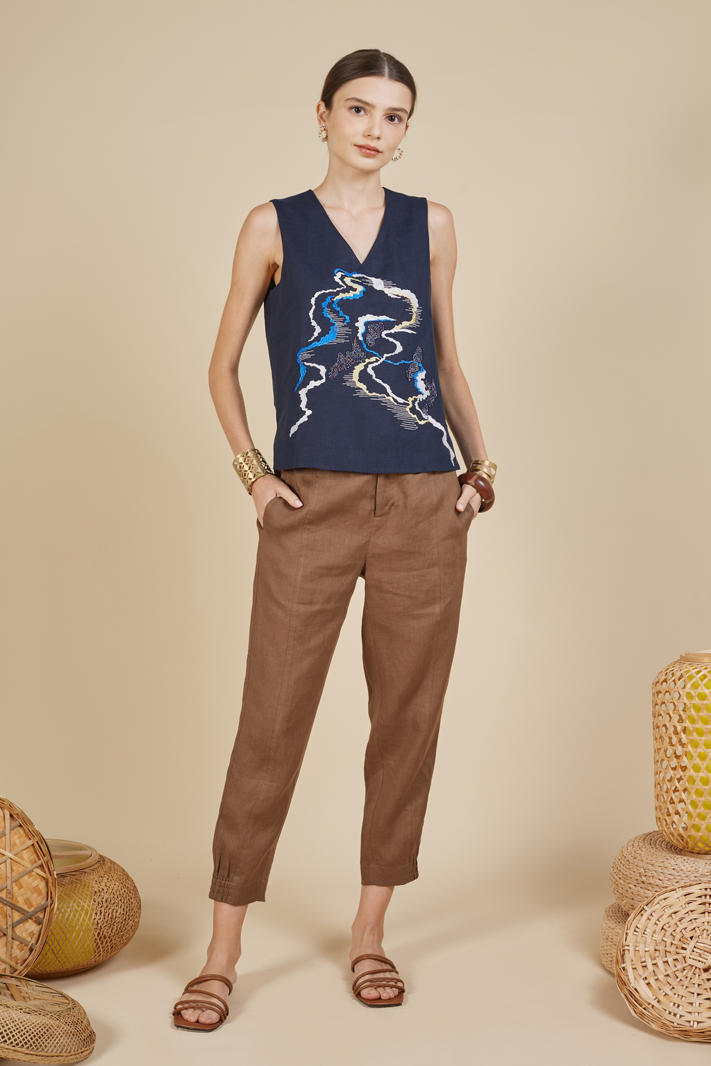 KYLE ELASTIC HEM TAPERED PANTS