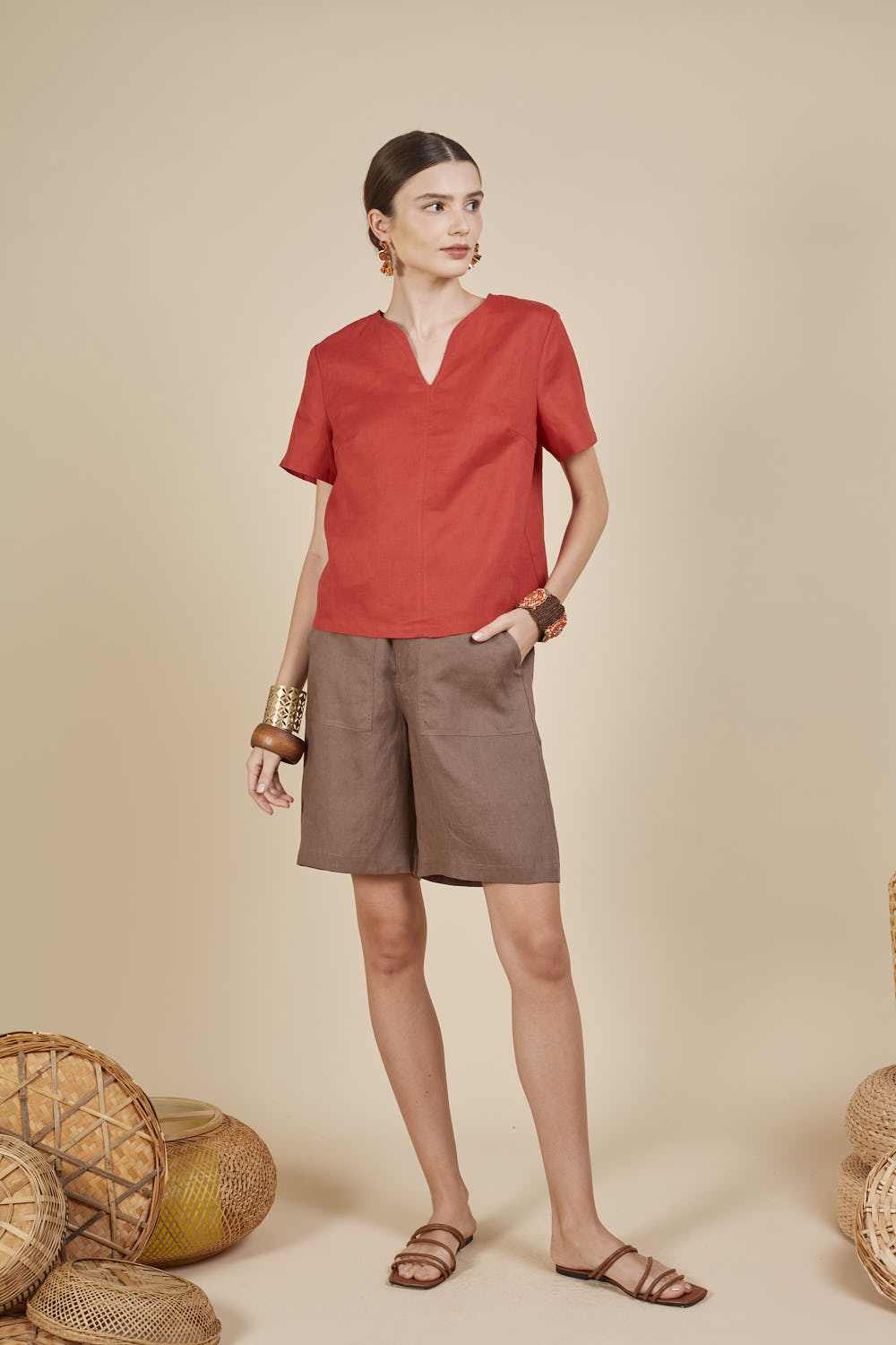 CLOE LINEN BERMUDAS