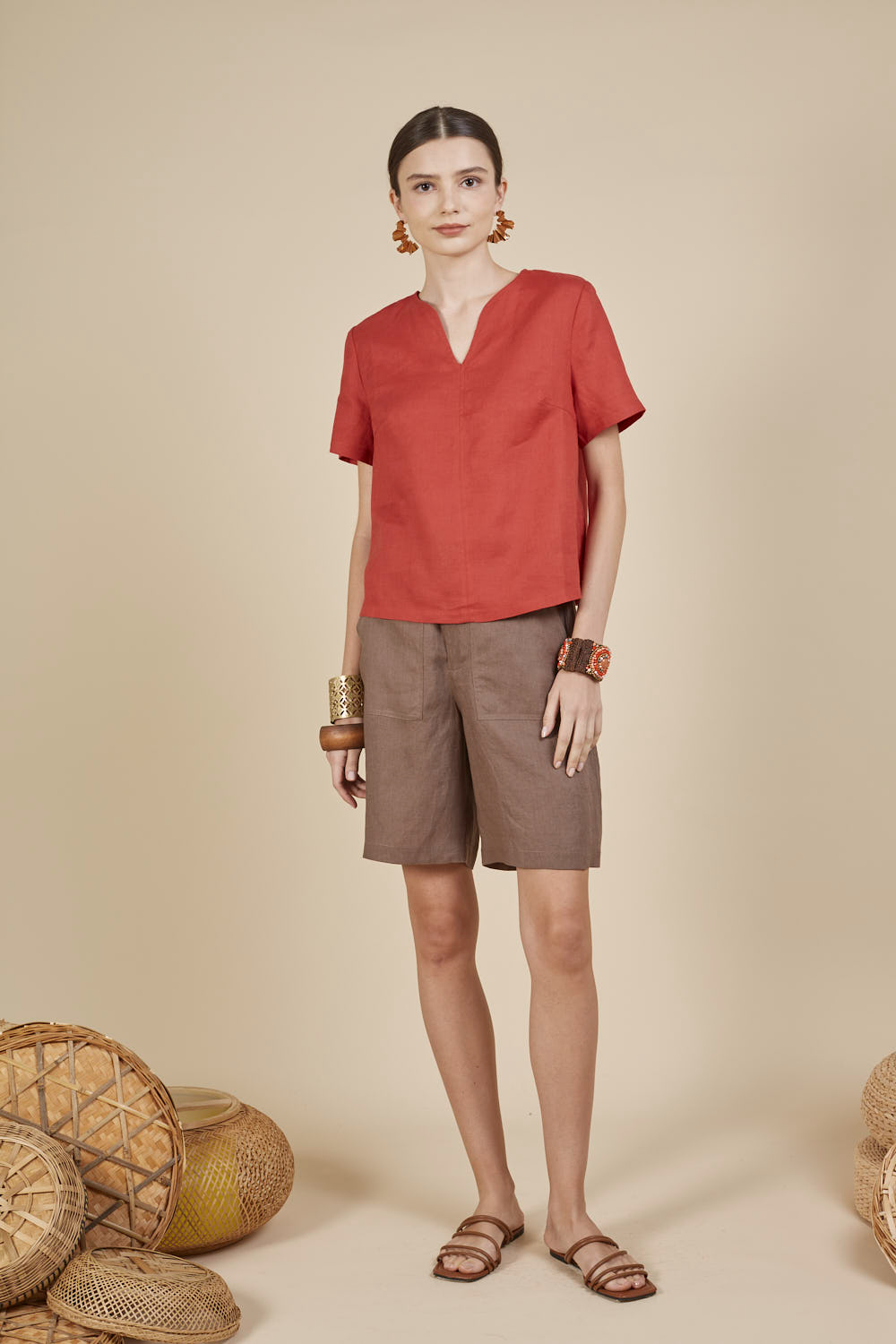 CLOE LINEN BERMUDAS