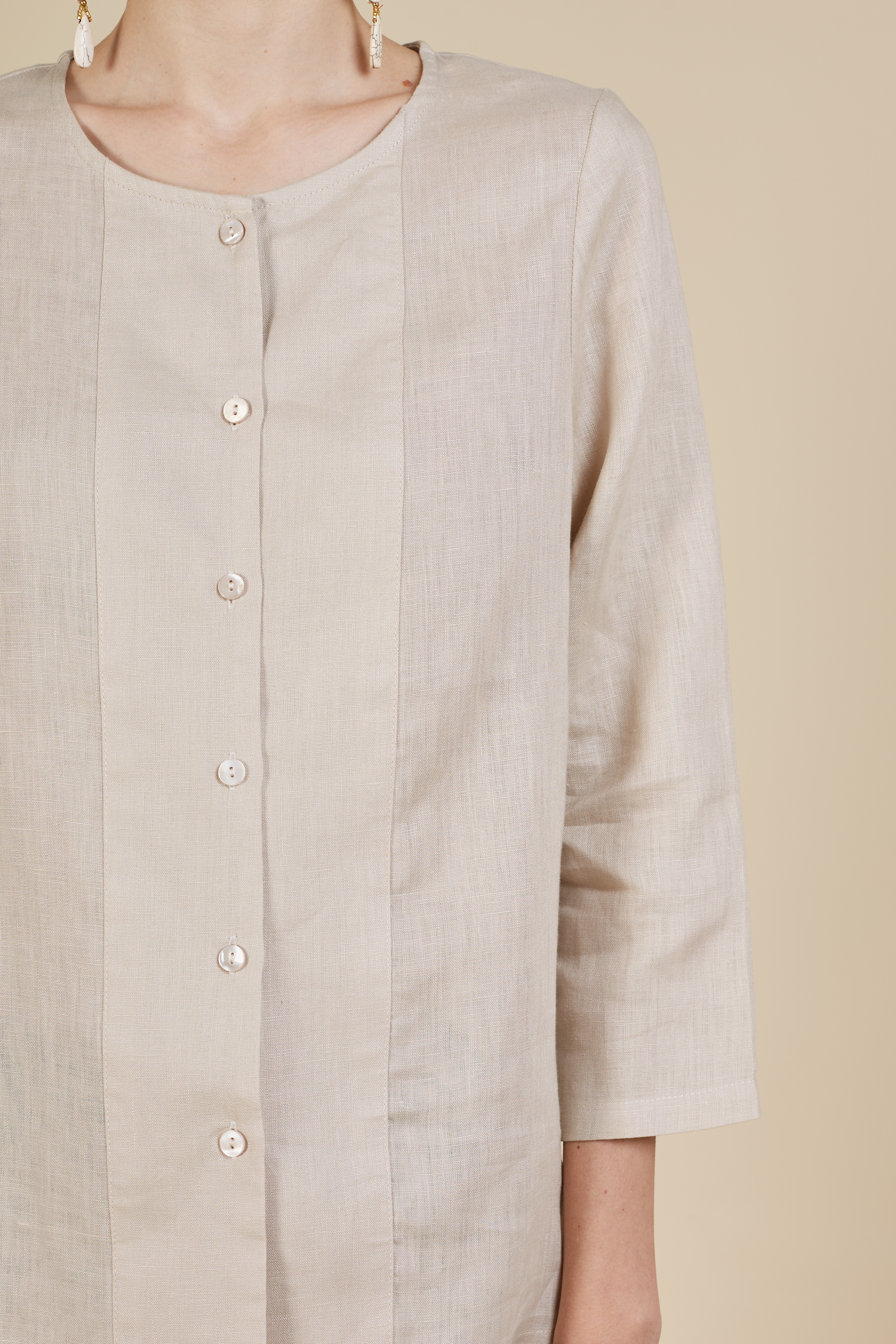 SHINA BUTTON UP LINEN BLOUSE