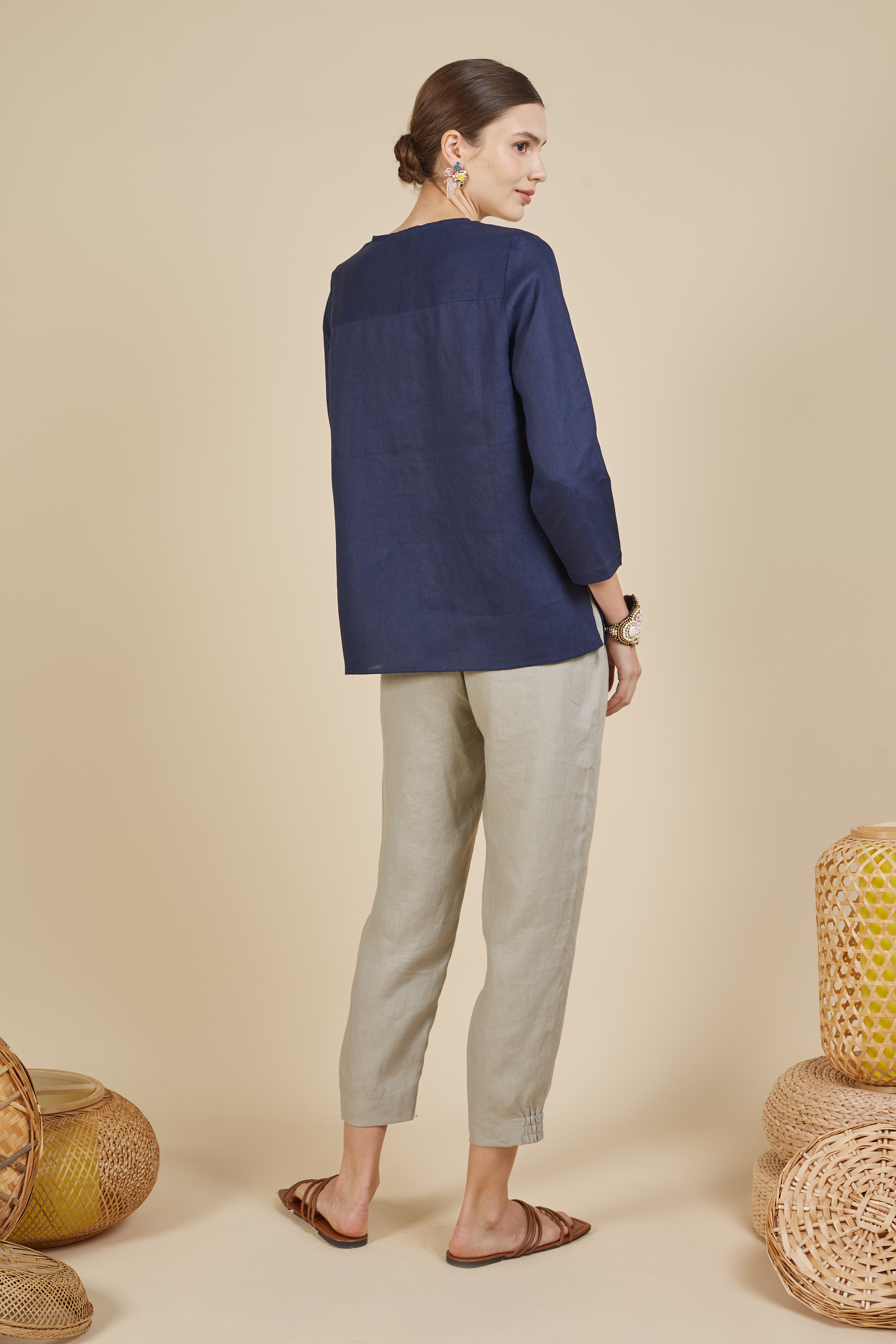 Kyle linen tapered pants