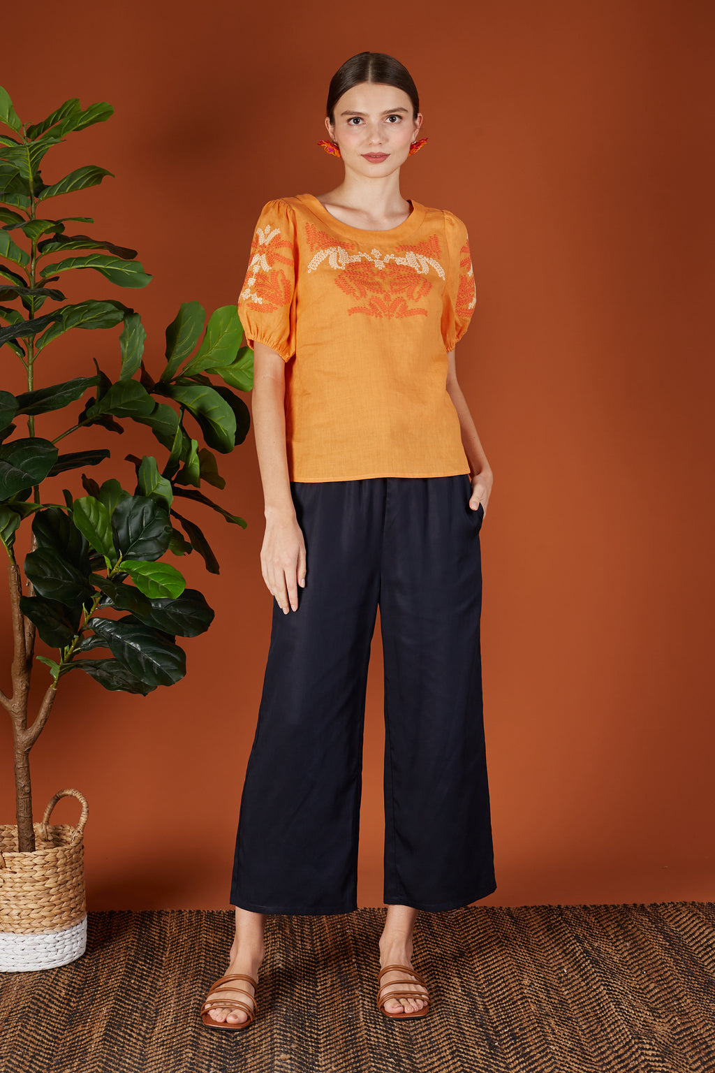 Layla Two Tone Embroidery Blouse