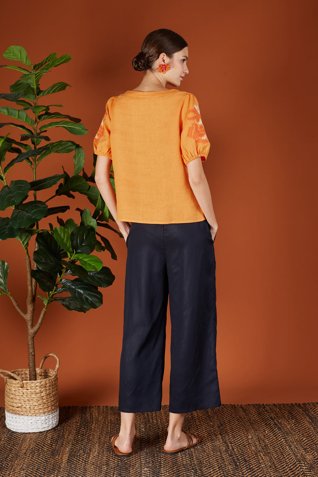 Layla Two Tone Embroidery Blouse