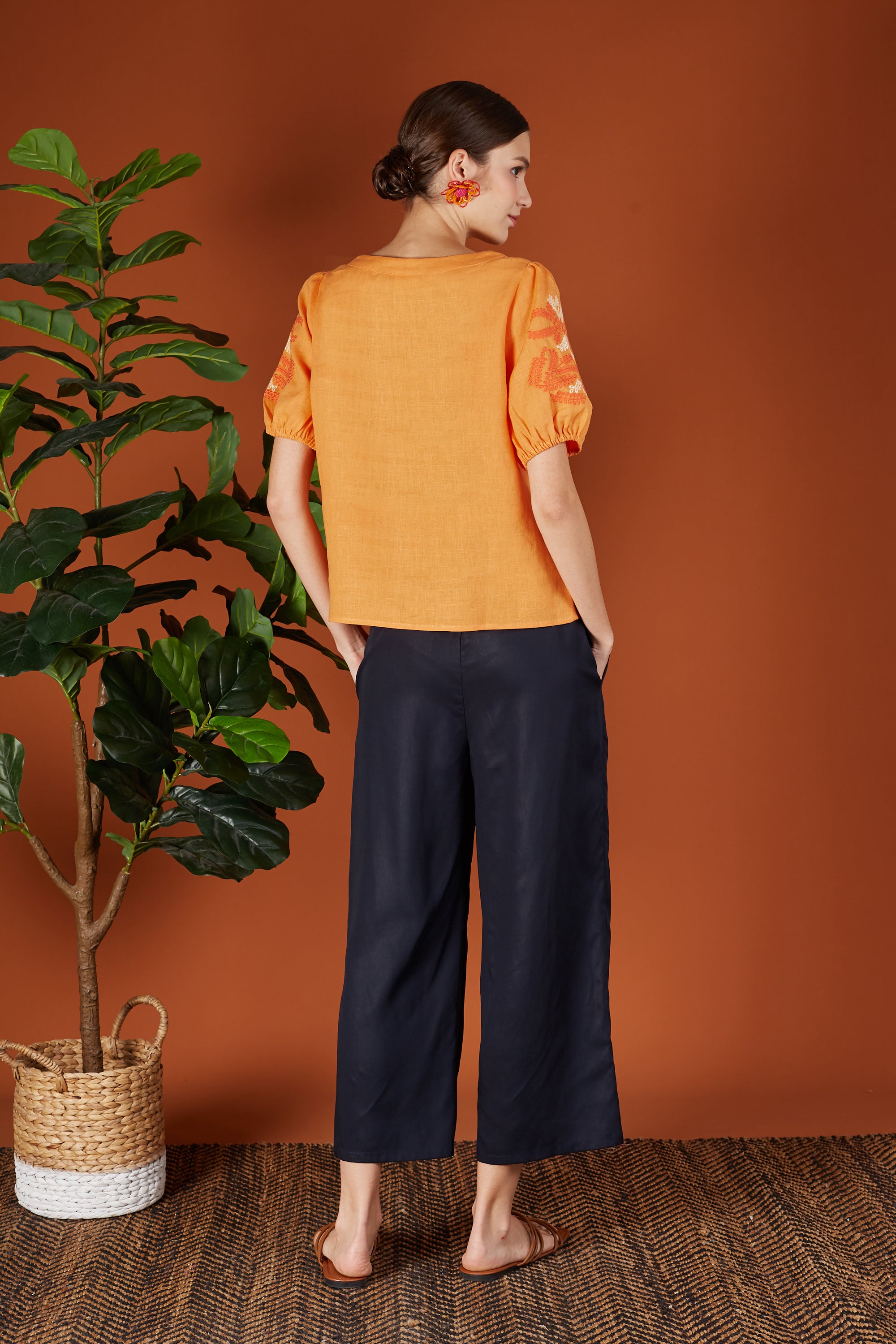 Layla Two Tone Embroidery Blouse