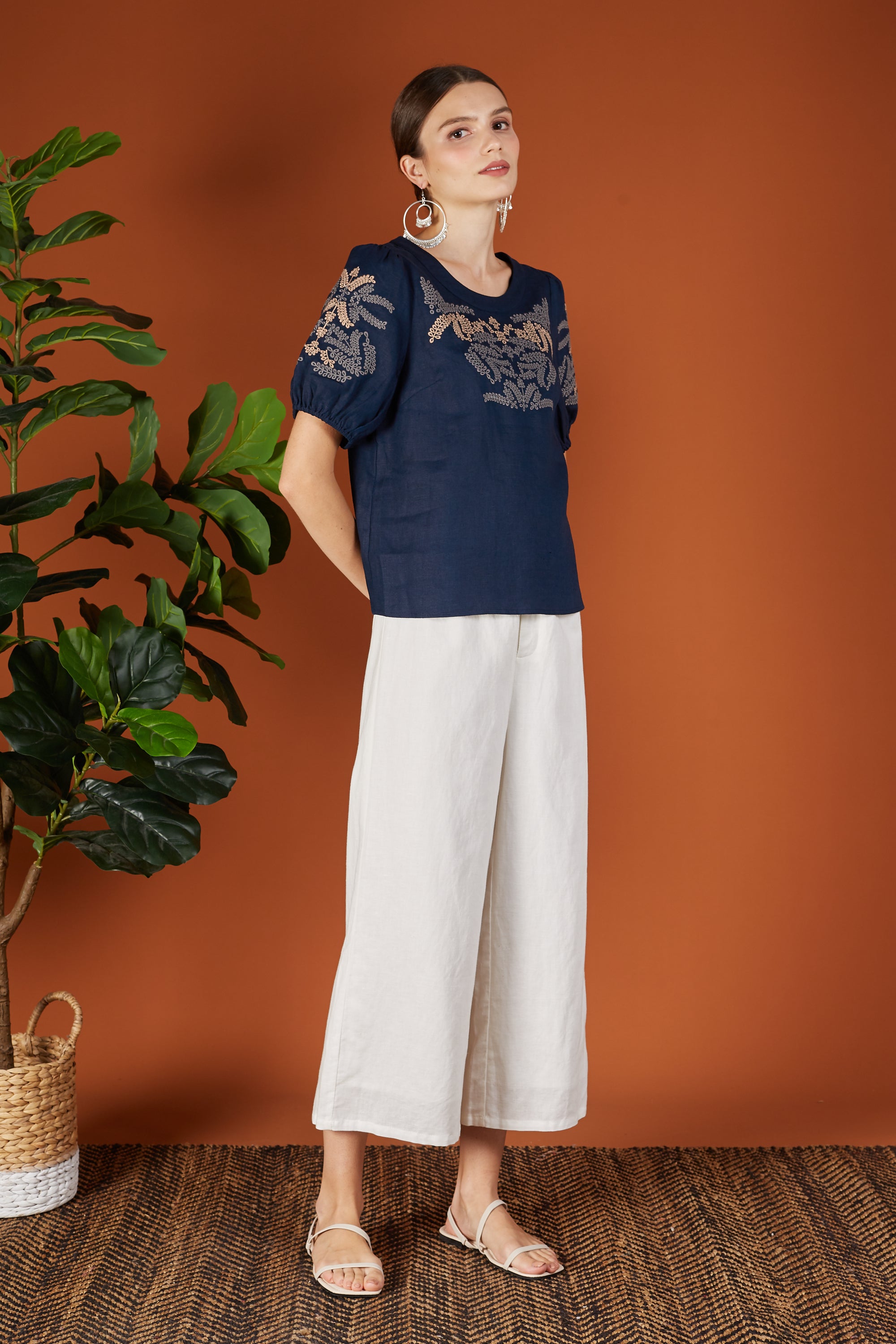 Layla Two Tone Embroidery Blouse