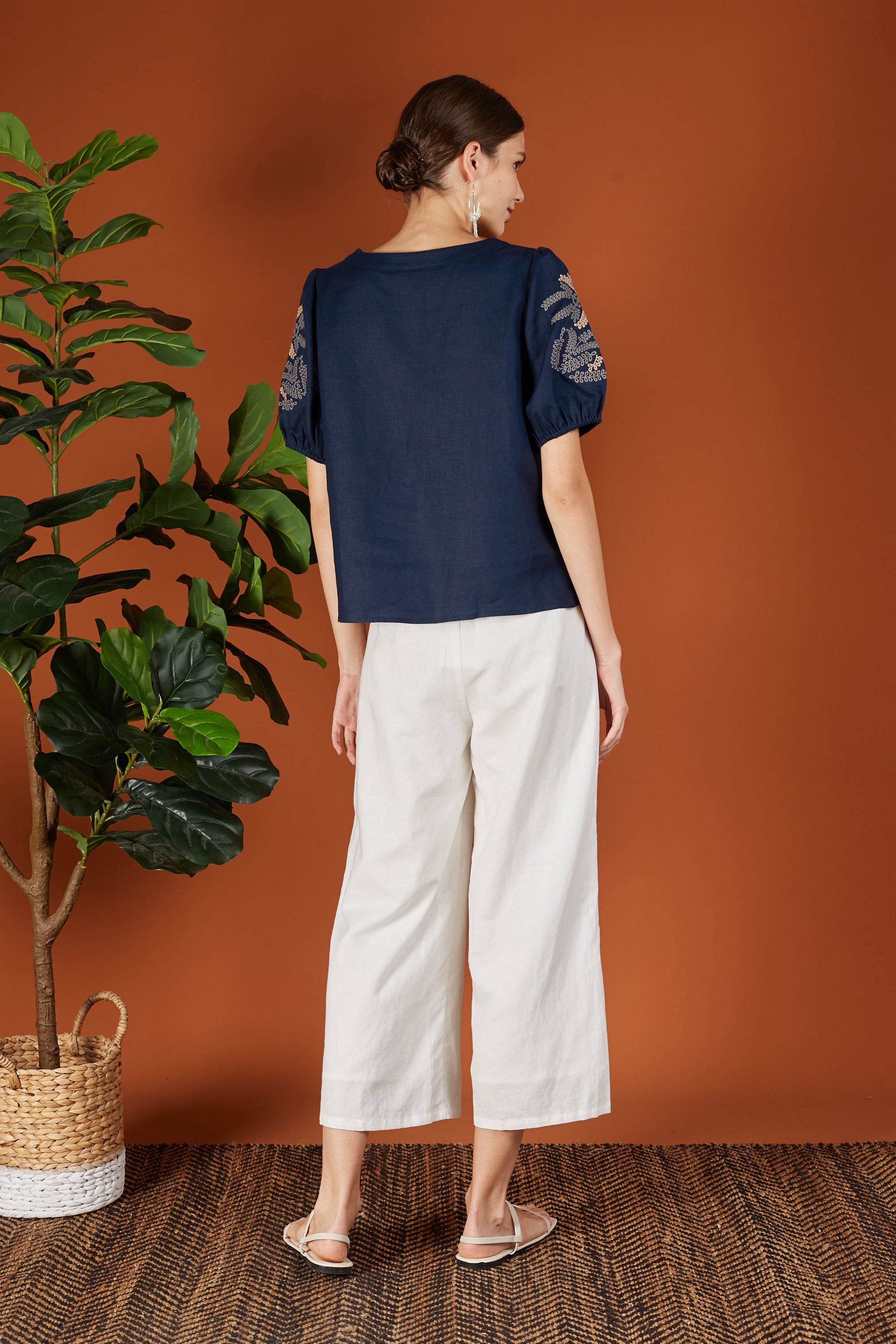 Layla Two Tone Embroidery Blouse