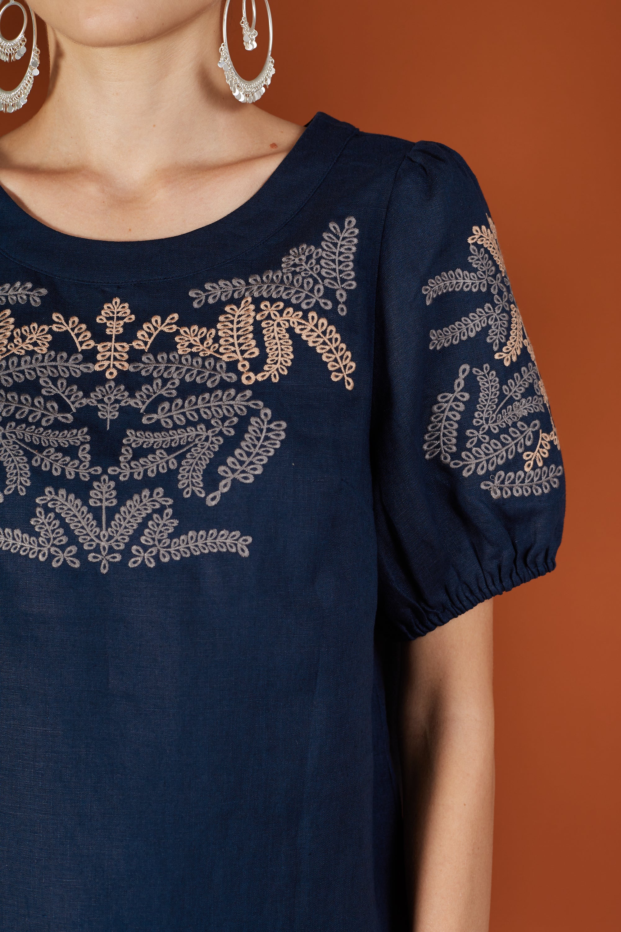 Layla Two Tone Embroidery Blouse