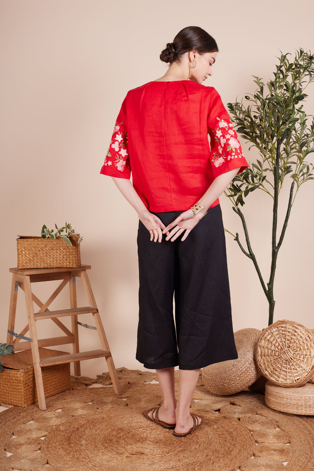 Layla Embroidery Flower Blouse