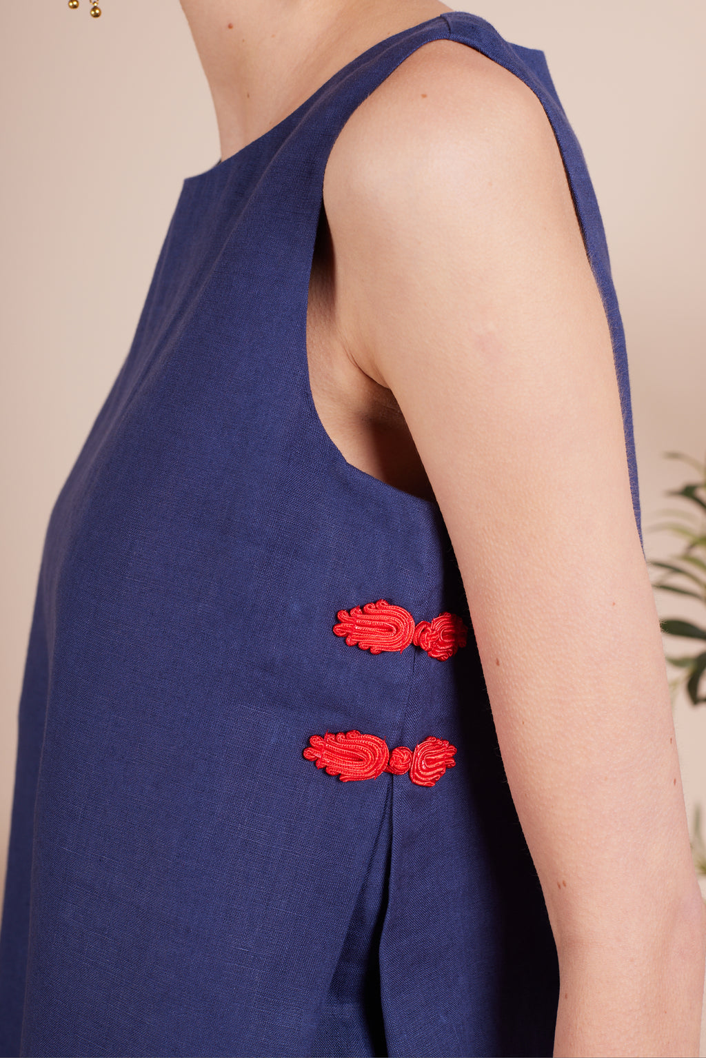 Ellie Side Pleat Linen Top