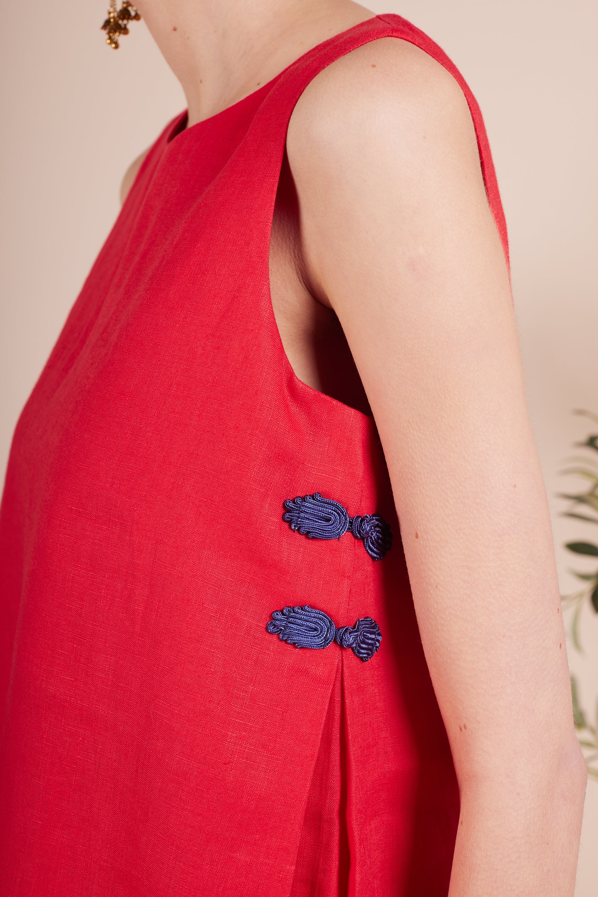 Ellie Side Pleat Linen Top