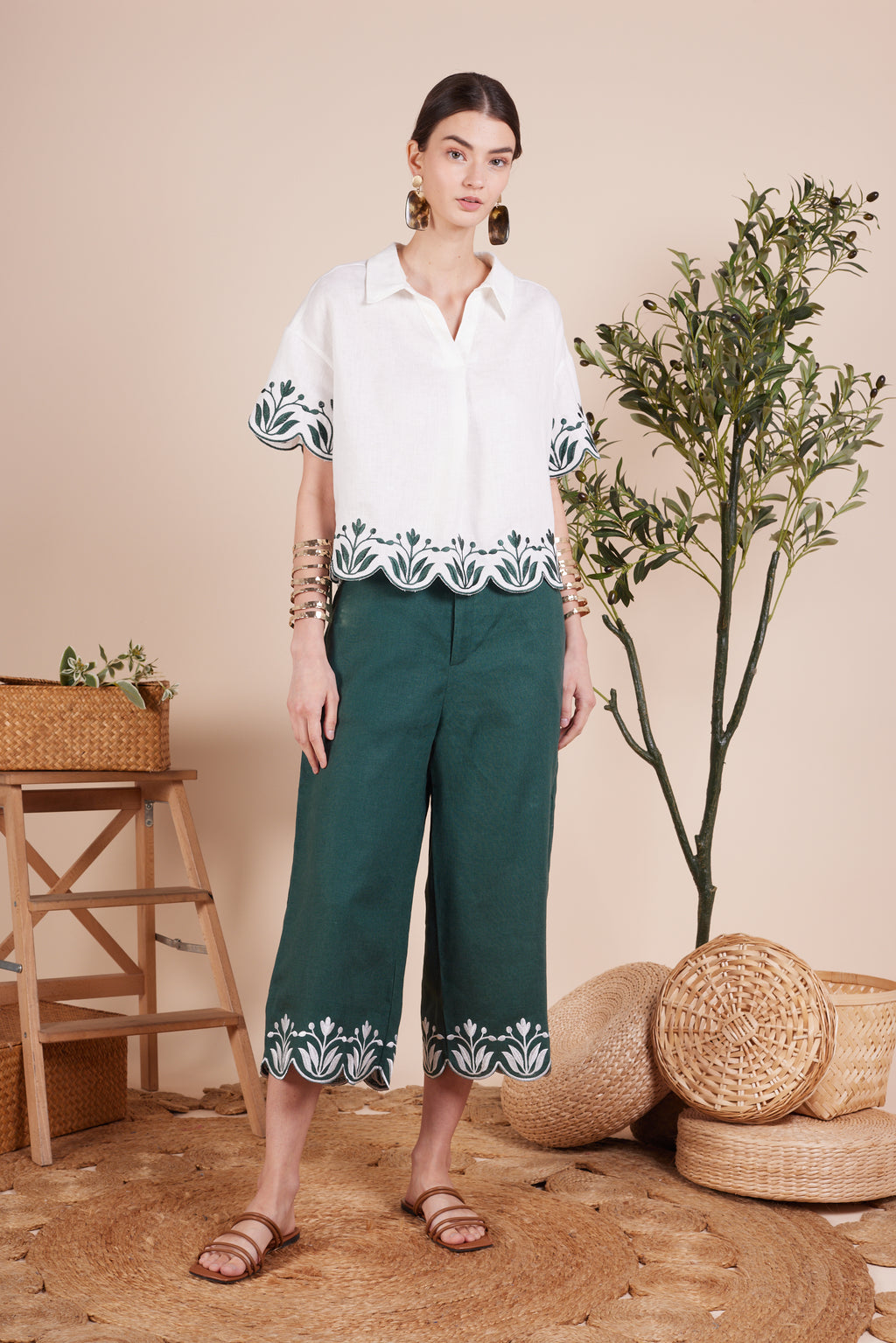 Cecilia Embroidery Flower Blouse