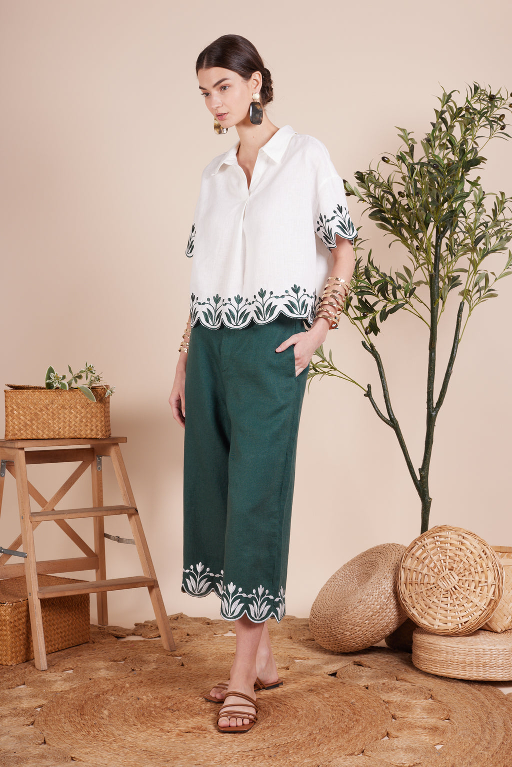 Cecilia Embroidery Flower Blouse