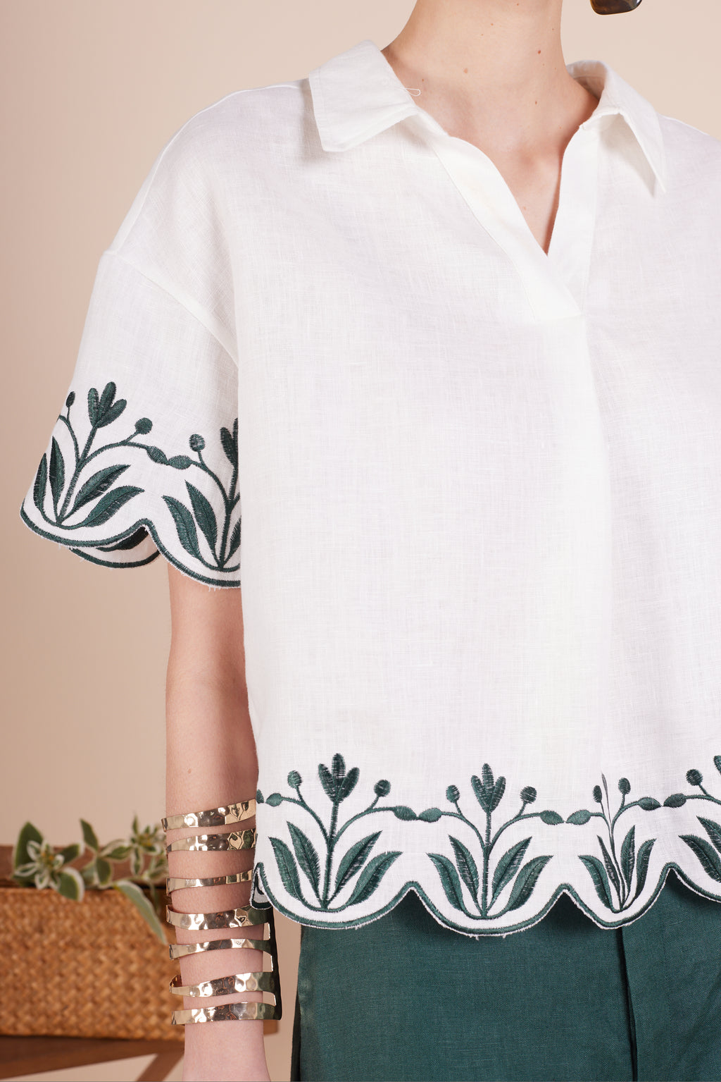 Cecilia Embroidery Flower Blouse