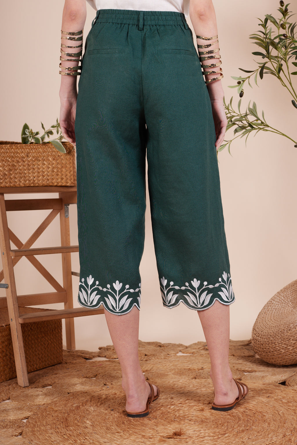 Cecilia Embroidery Flower Trousers
