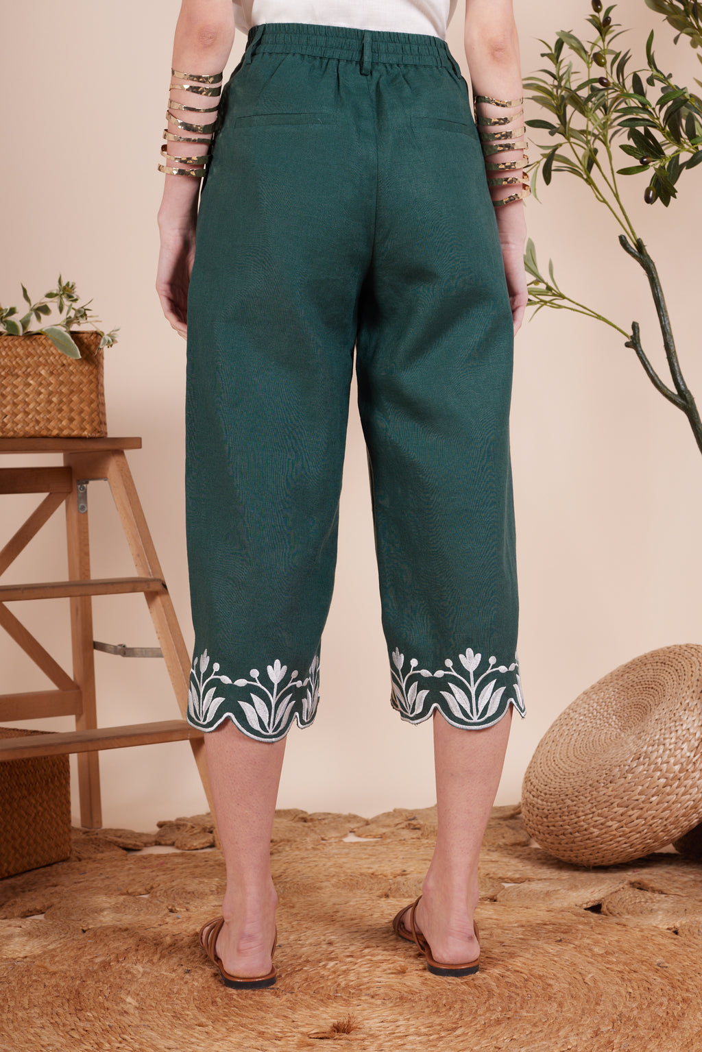 Cecilia Embroidery Flower Trousers