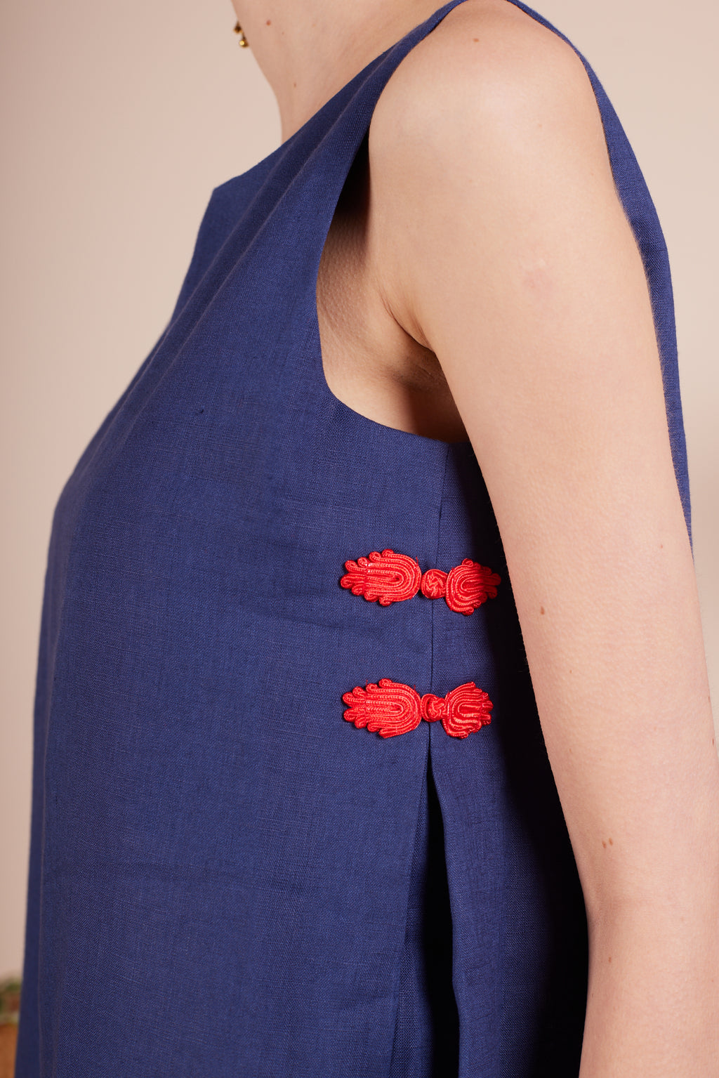 Ellie Side Pleat Linen Dress