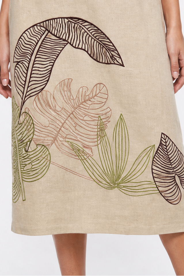 LYDIA EMBROIDERY MIDI DRESS