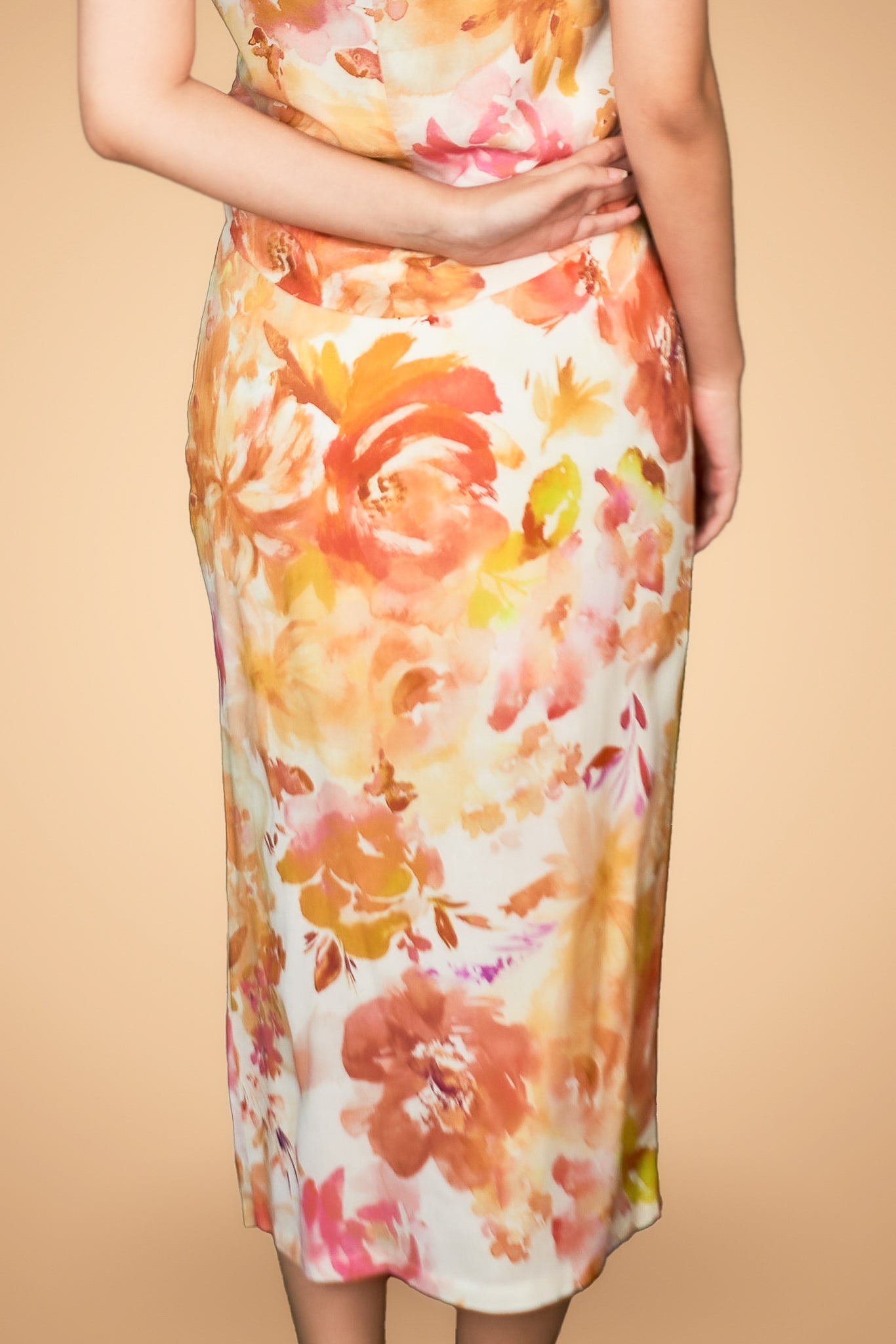 FLORAL PRINTED MIDI SKIRT