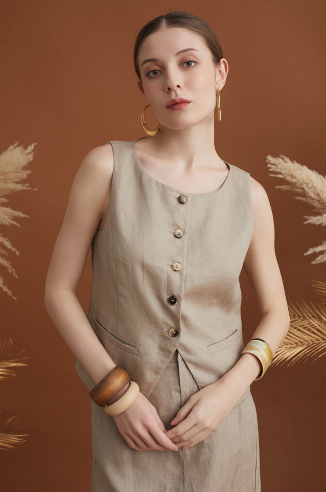 COROLLA LINEN VEST