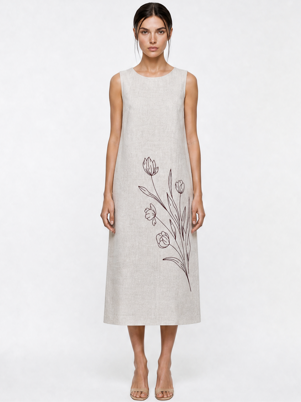 VENICE EMBROIDERED MIDI DRESS