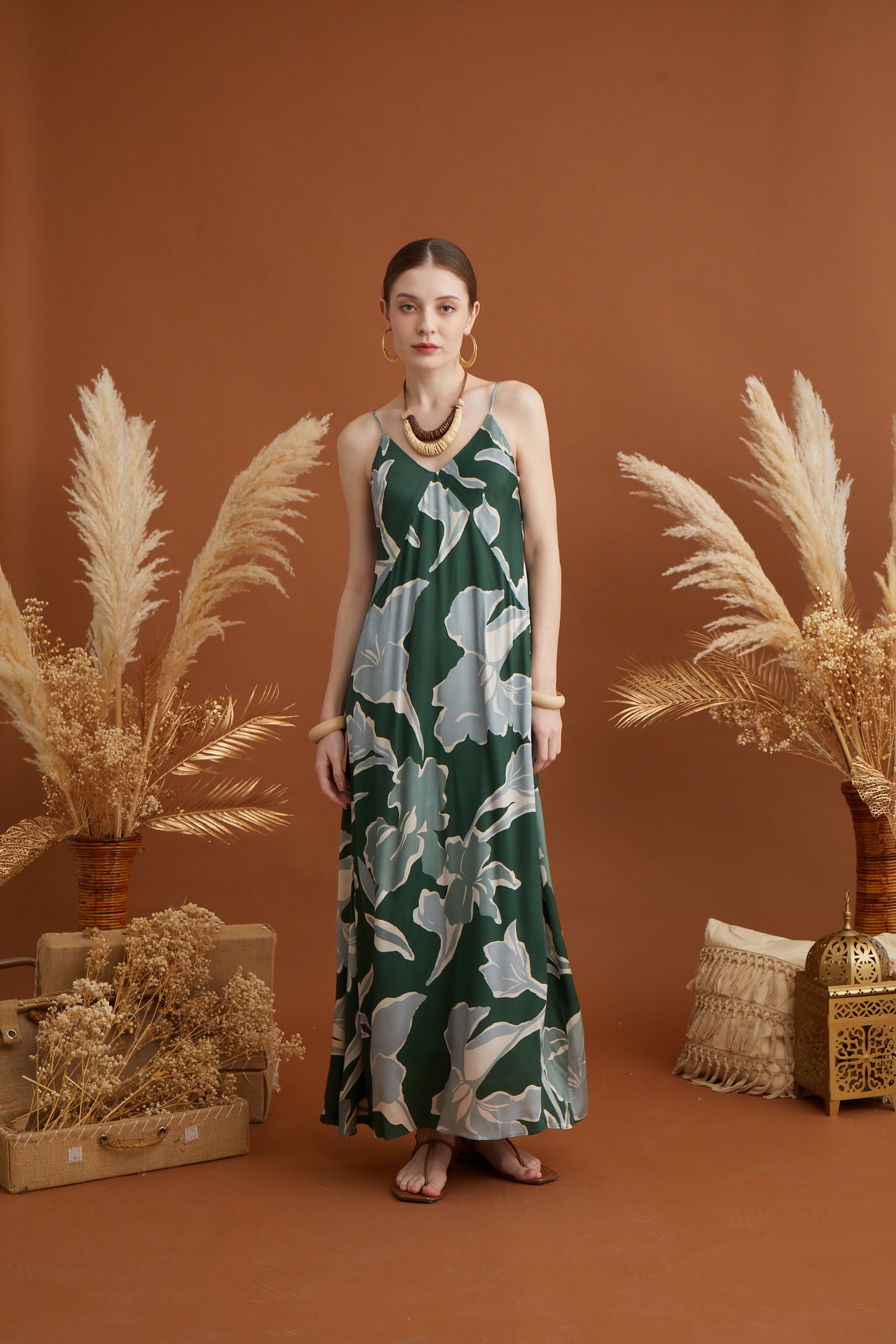 MASSIMO FLORAL PRINTED MAXI