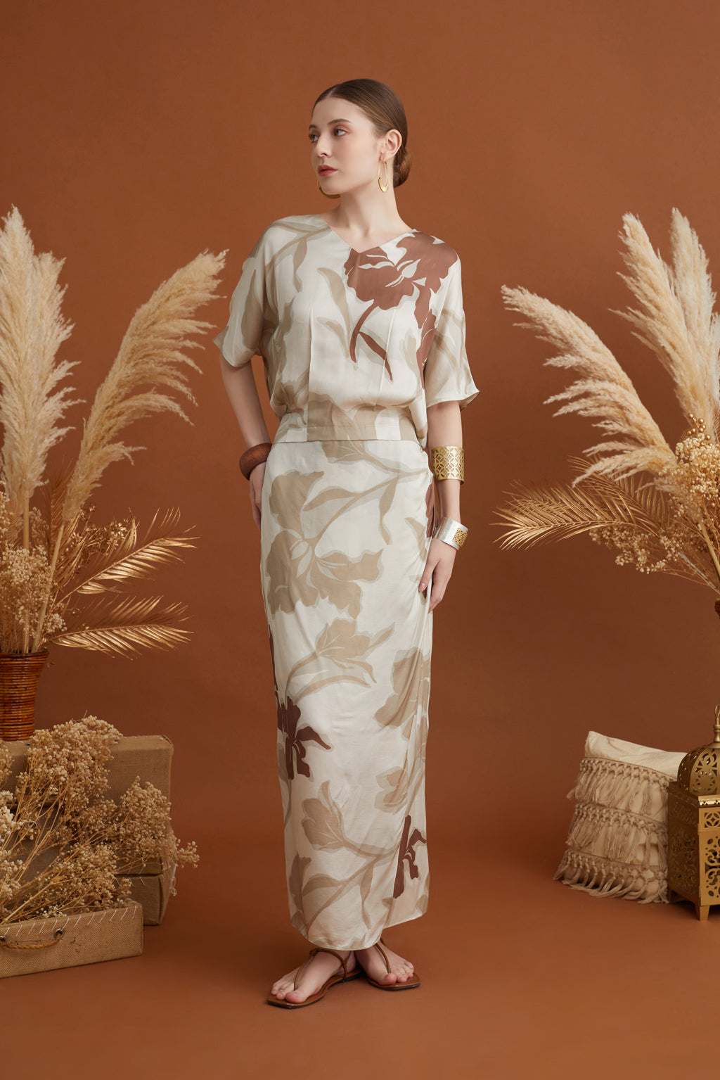 MASSIMO FLORAL PRINTED SKIRT