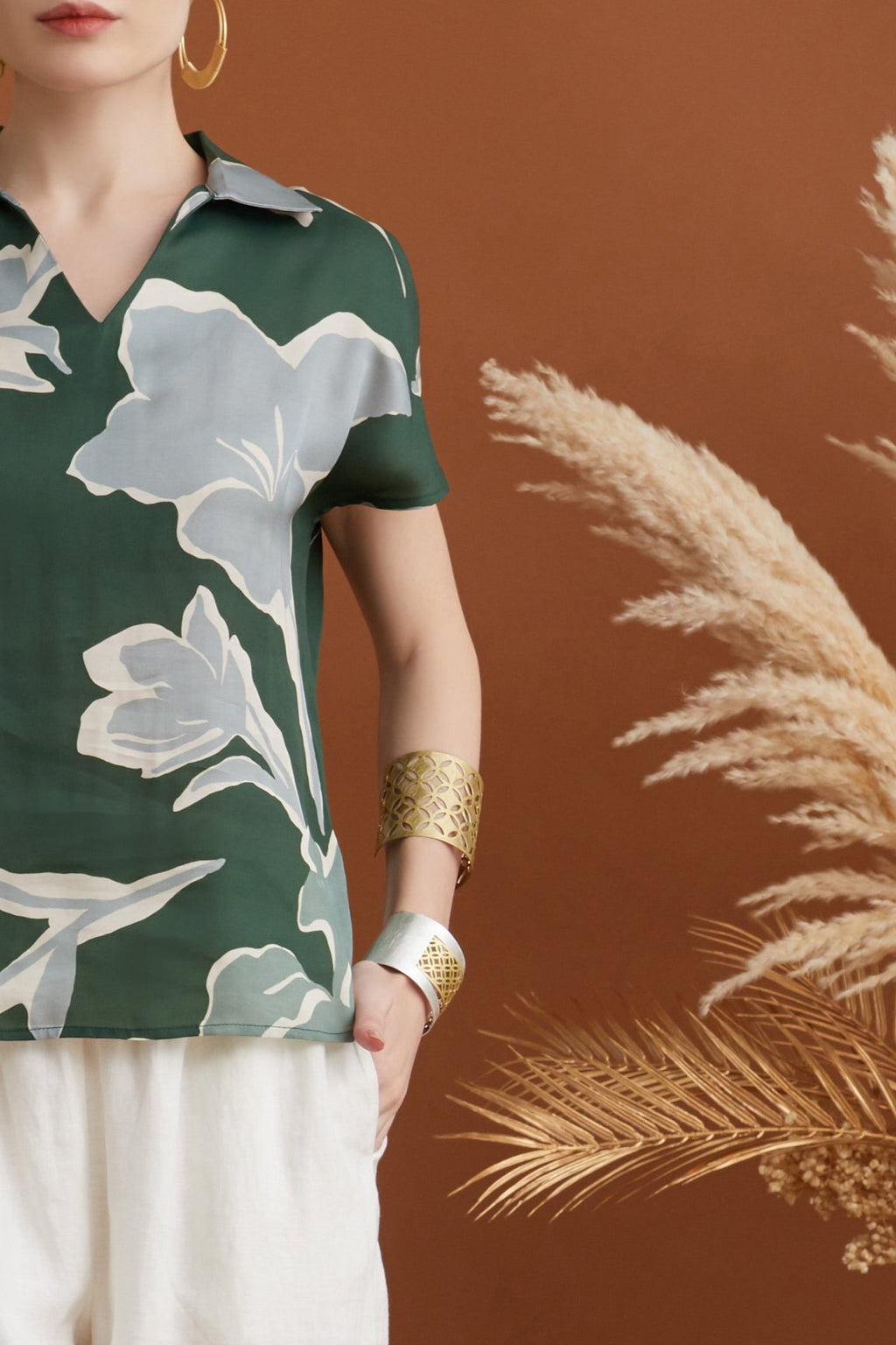 MASSIMO FLORAL PRINTED TOP