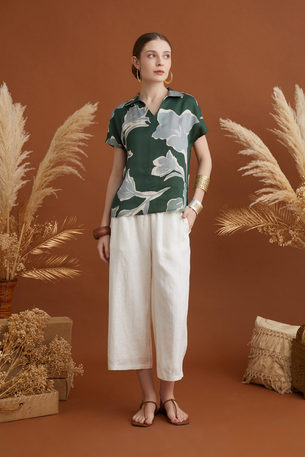 MASSIMO FLORAL PRINTED TOP