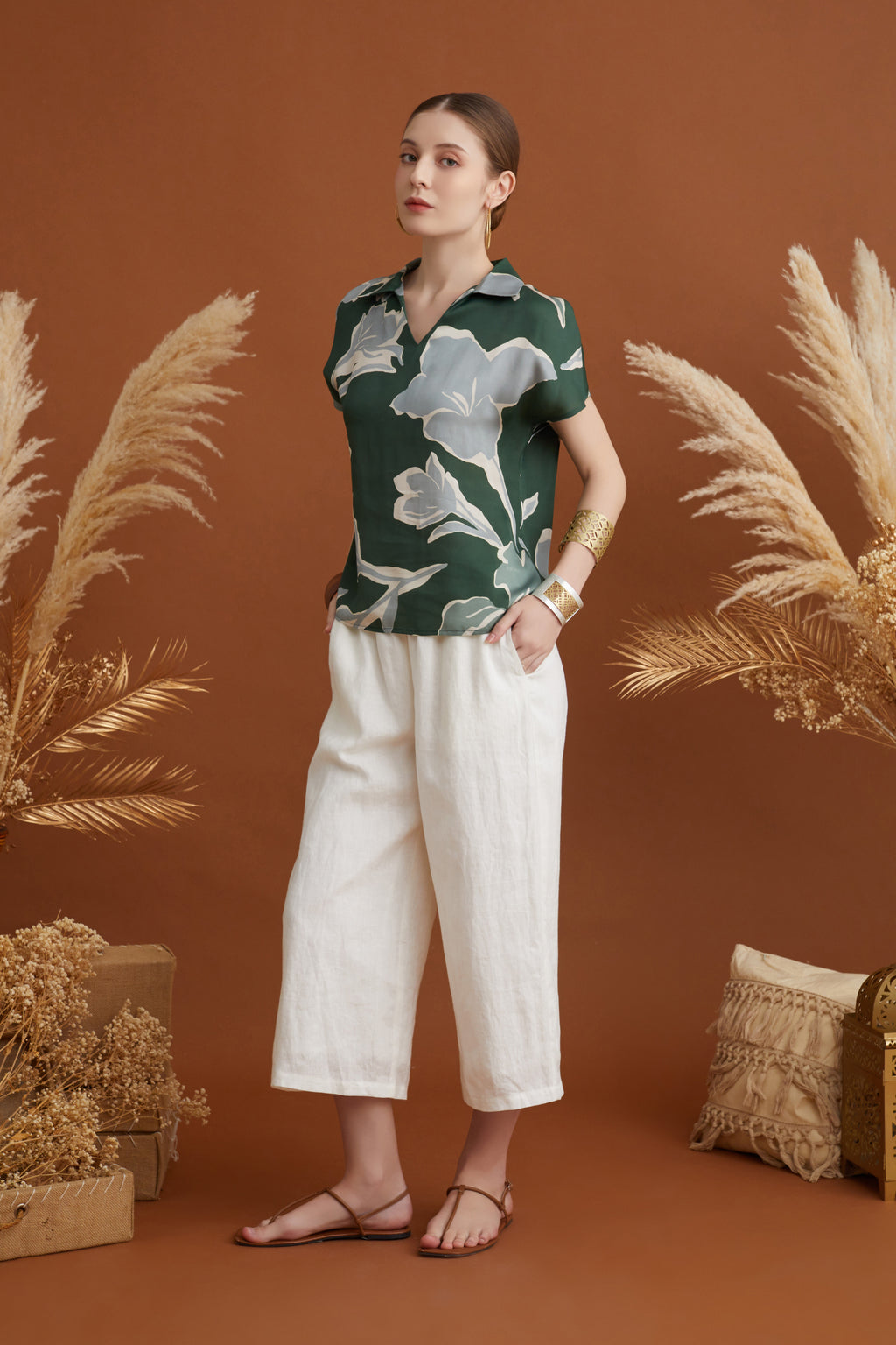 MASSIMO FLORAL PRINTED TOP