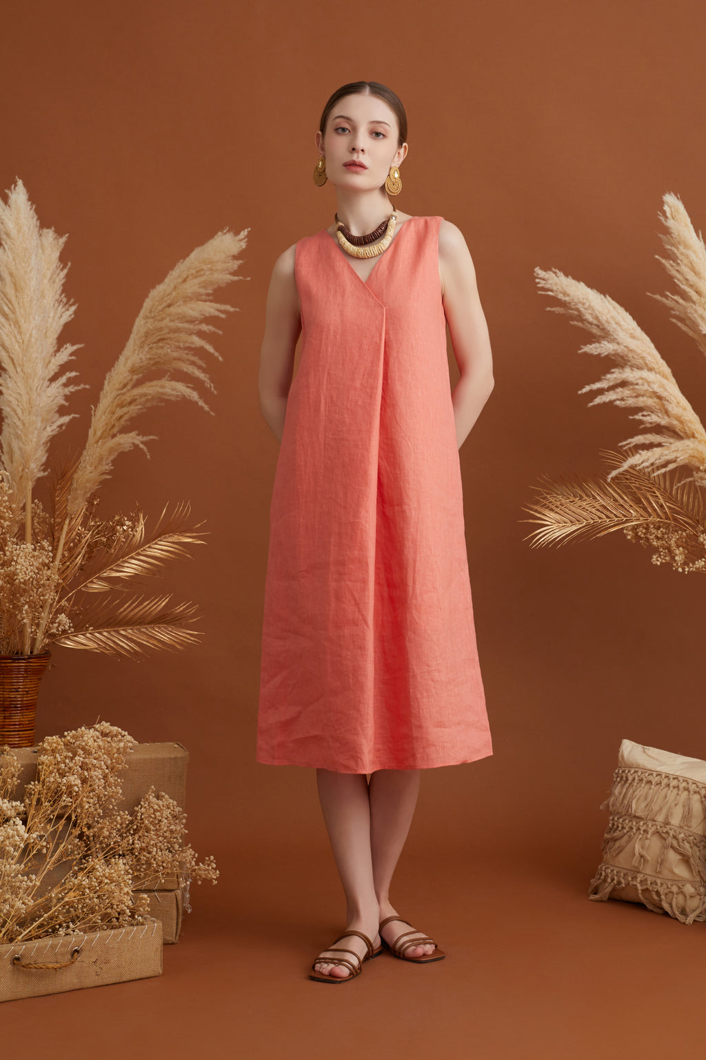 GLORIA PLEATED MIDI DRESS