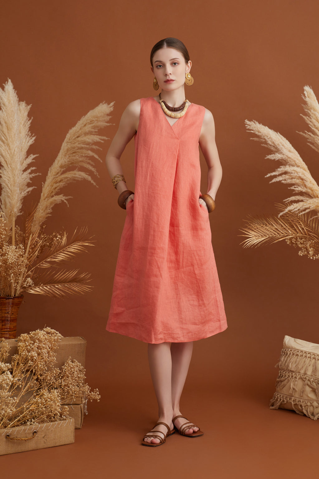 GLORIA PLEATED MIDI DRESS