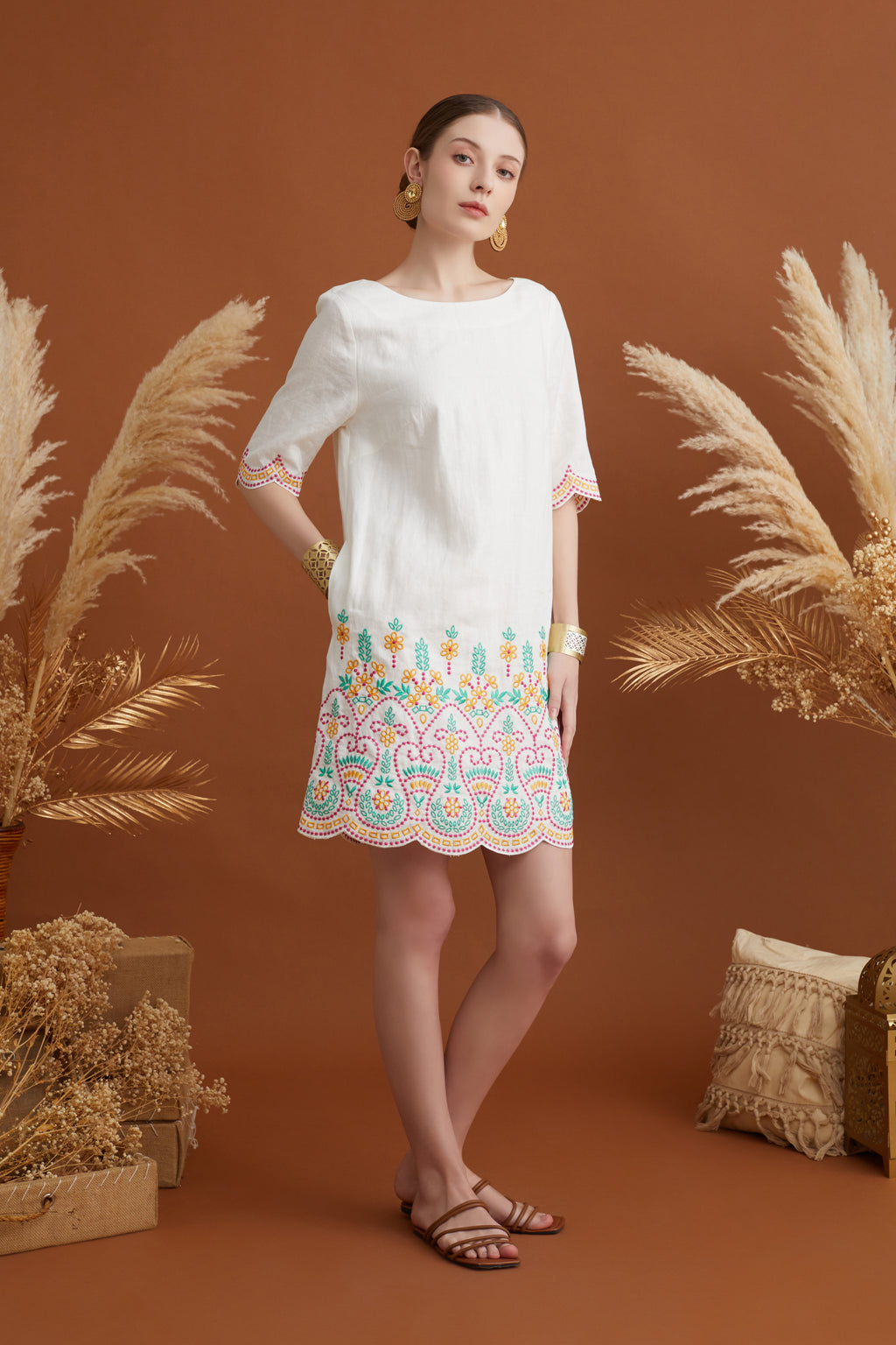 UYUNA SUMMER EMBROIDERY DRESS