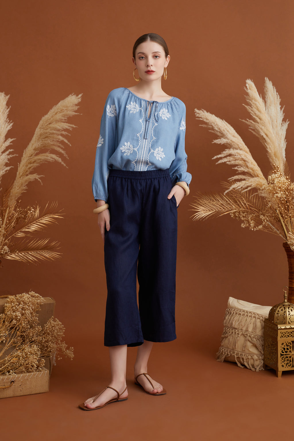 CAMOLIA TENCEL DENIM BLOUSE