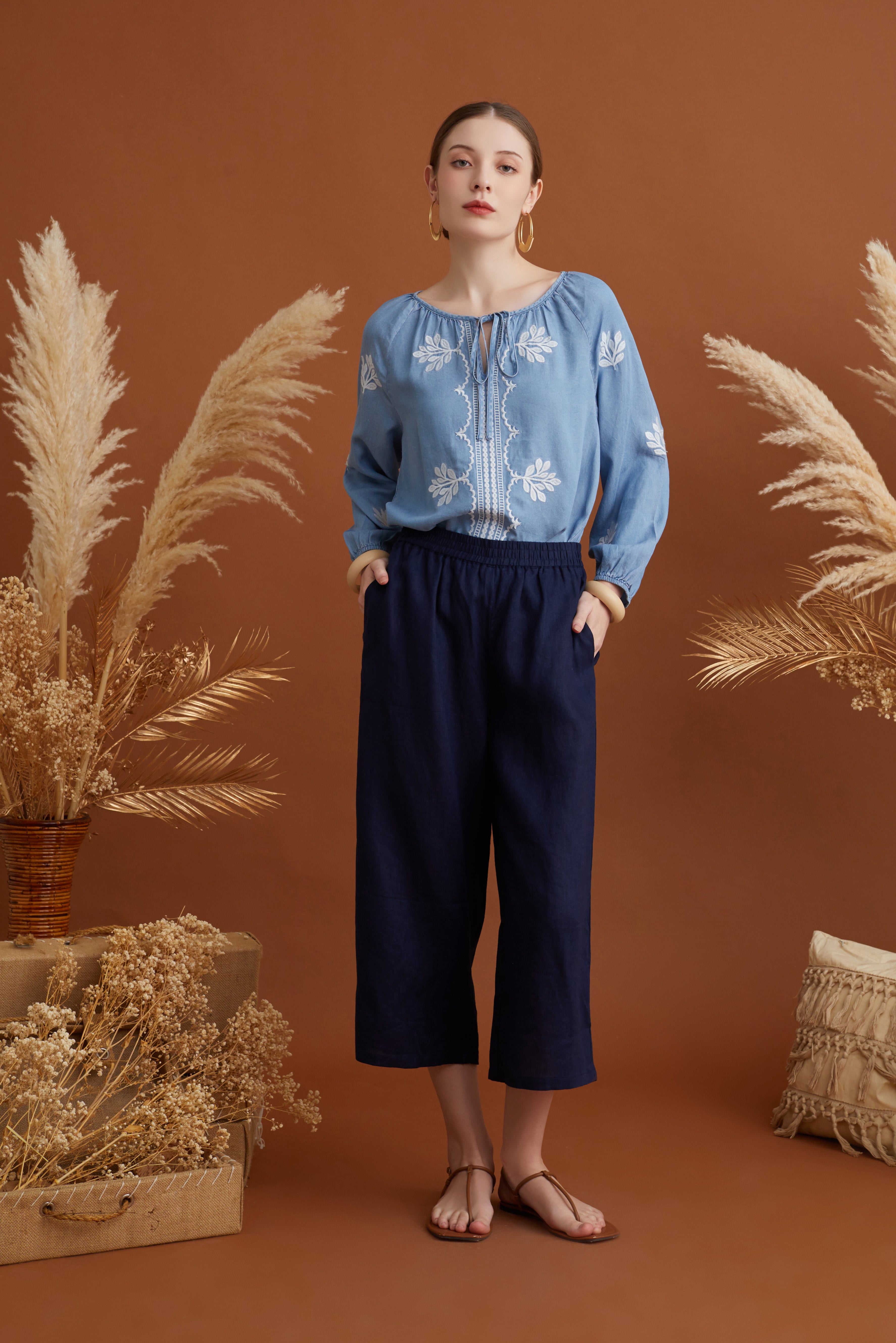 UNNA WIDE LEG TROUSERS