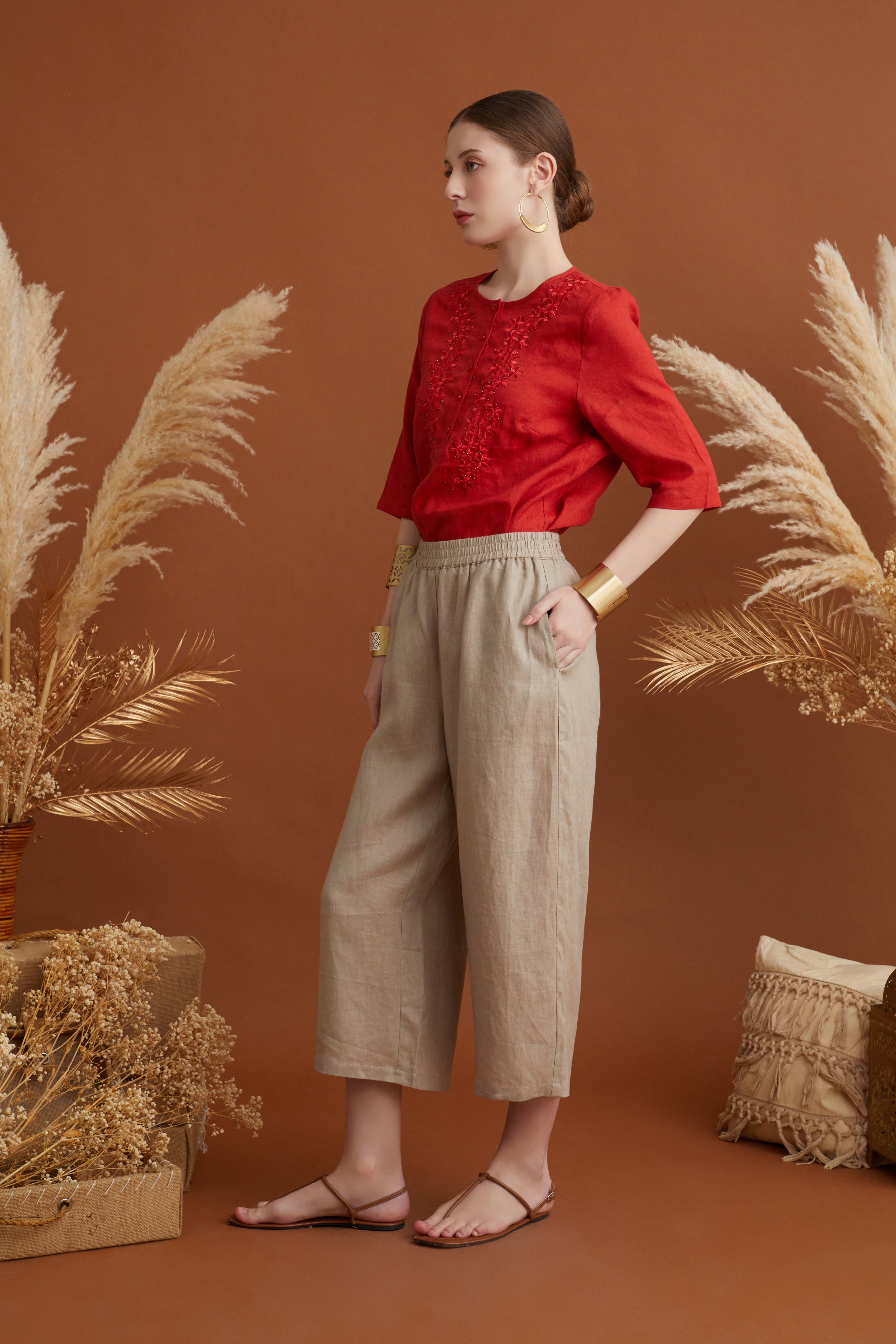 UNNA WIDE LEG TROUSERS