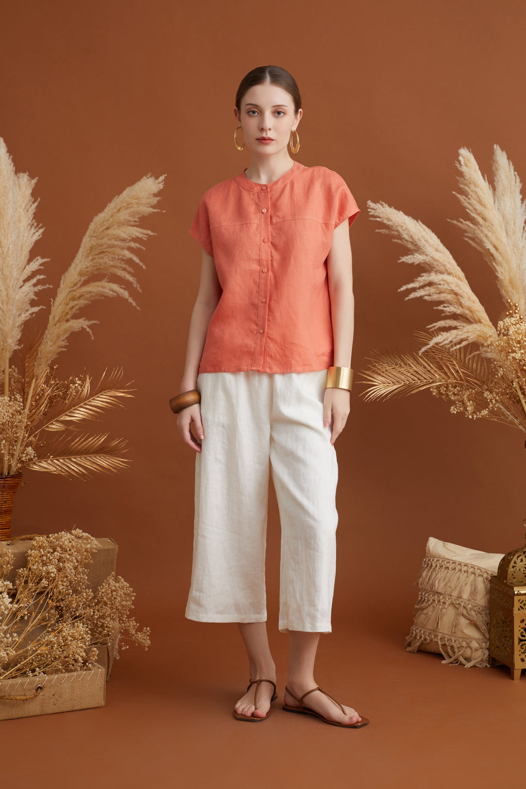 SHYLA MANDARIN COLLAR BLOUSE