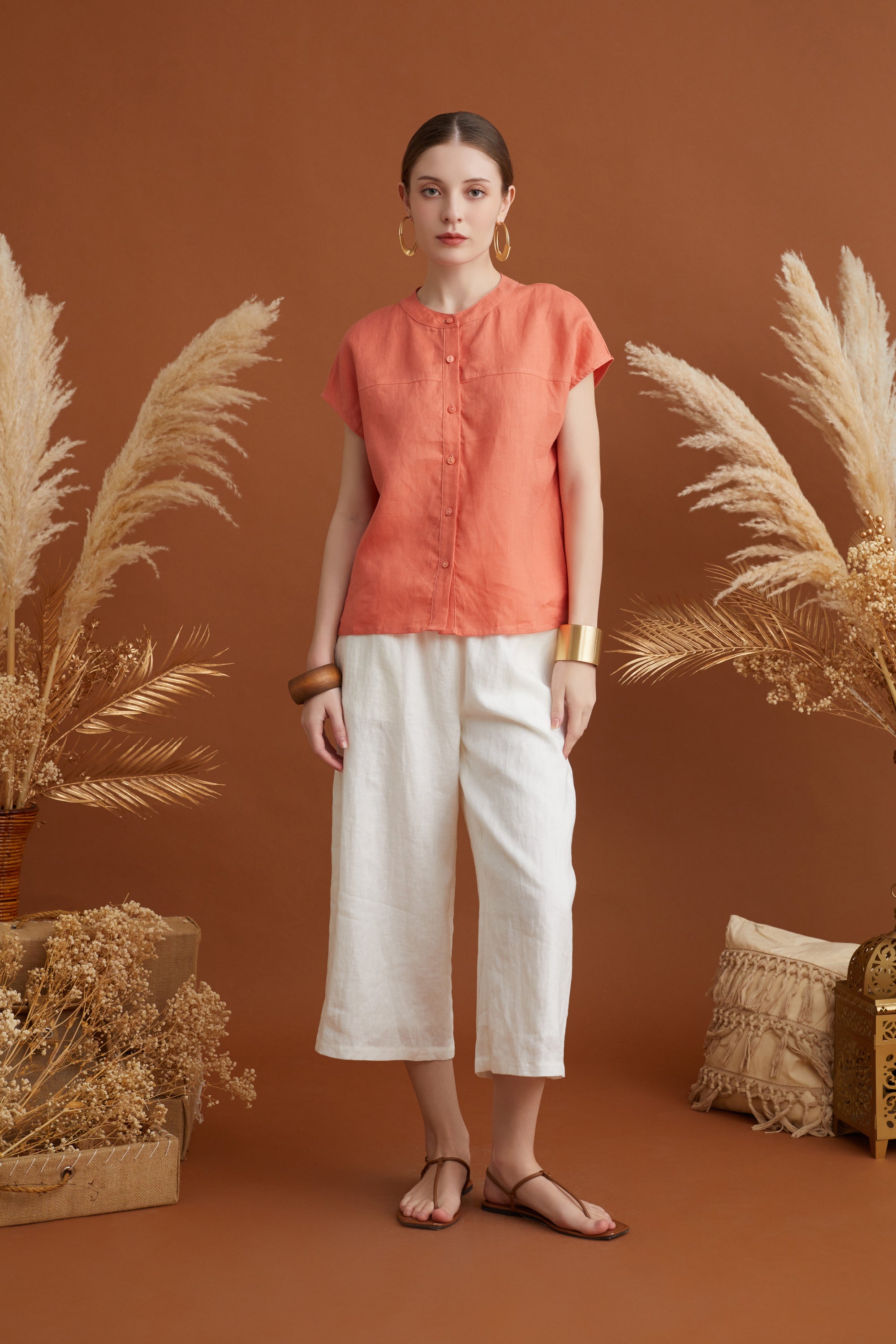 SHYLA MANDARIN COLLAR BLOUSE