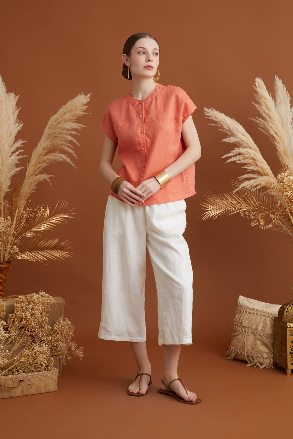 SHYLA MANDARIN COLLAR BLOUSE